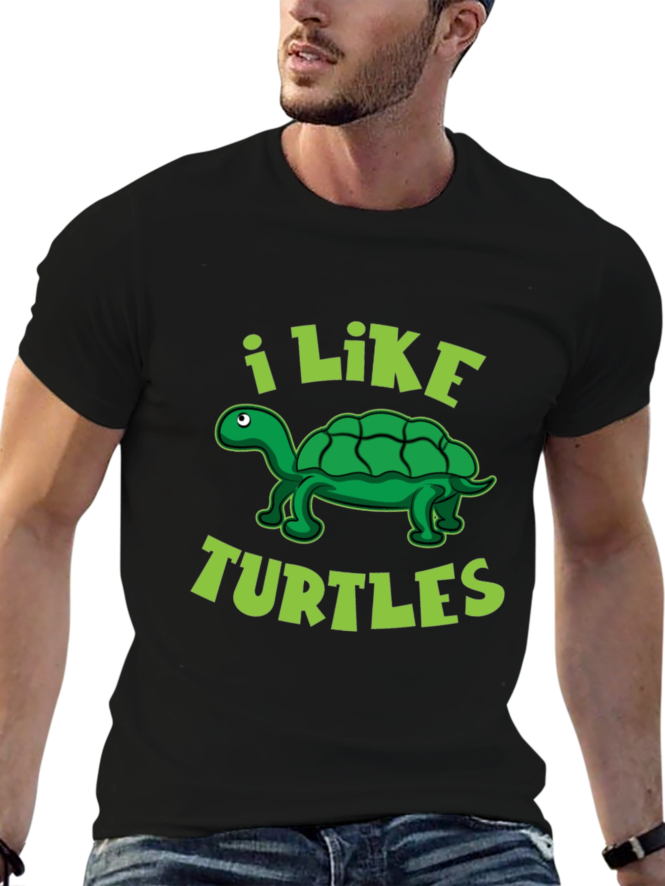 I Like Turtles Graphic T-Shirt - Black