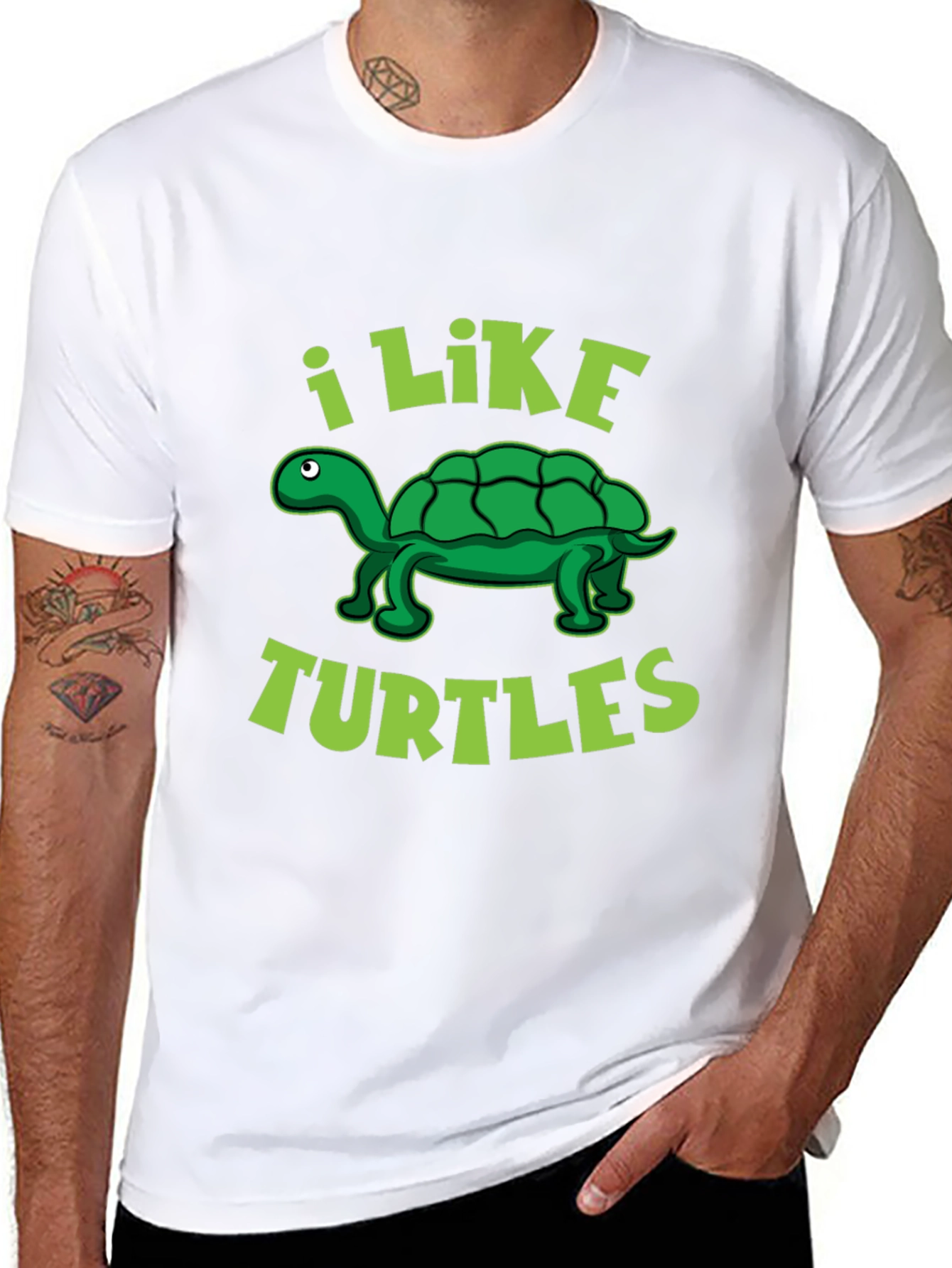 I Like Turtles Graphic T-Shirt - Black