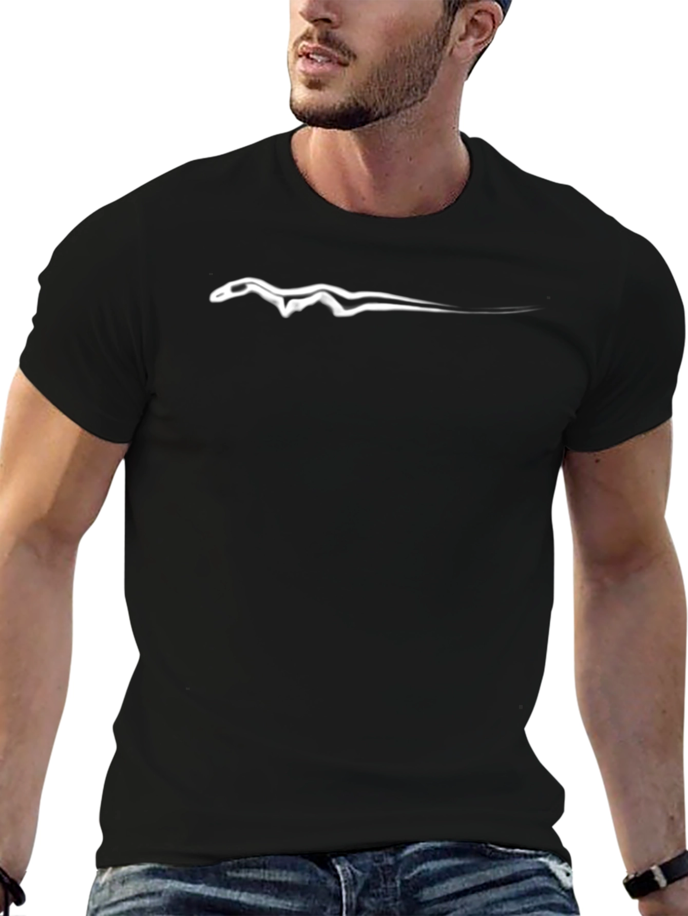 Mens Black T-Shirt with Jaguar Logo