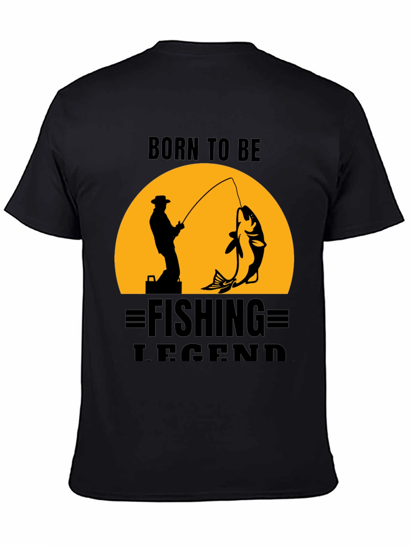 Born to be Fishing Legend Black T-Shirt