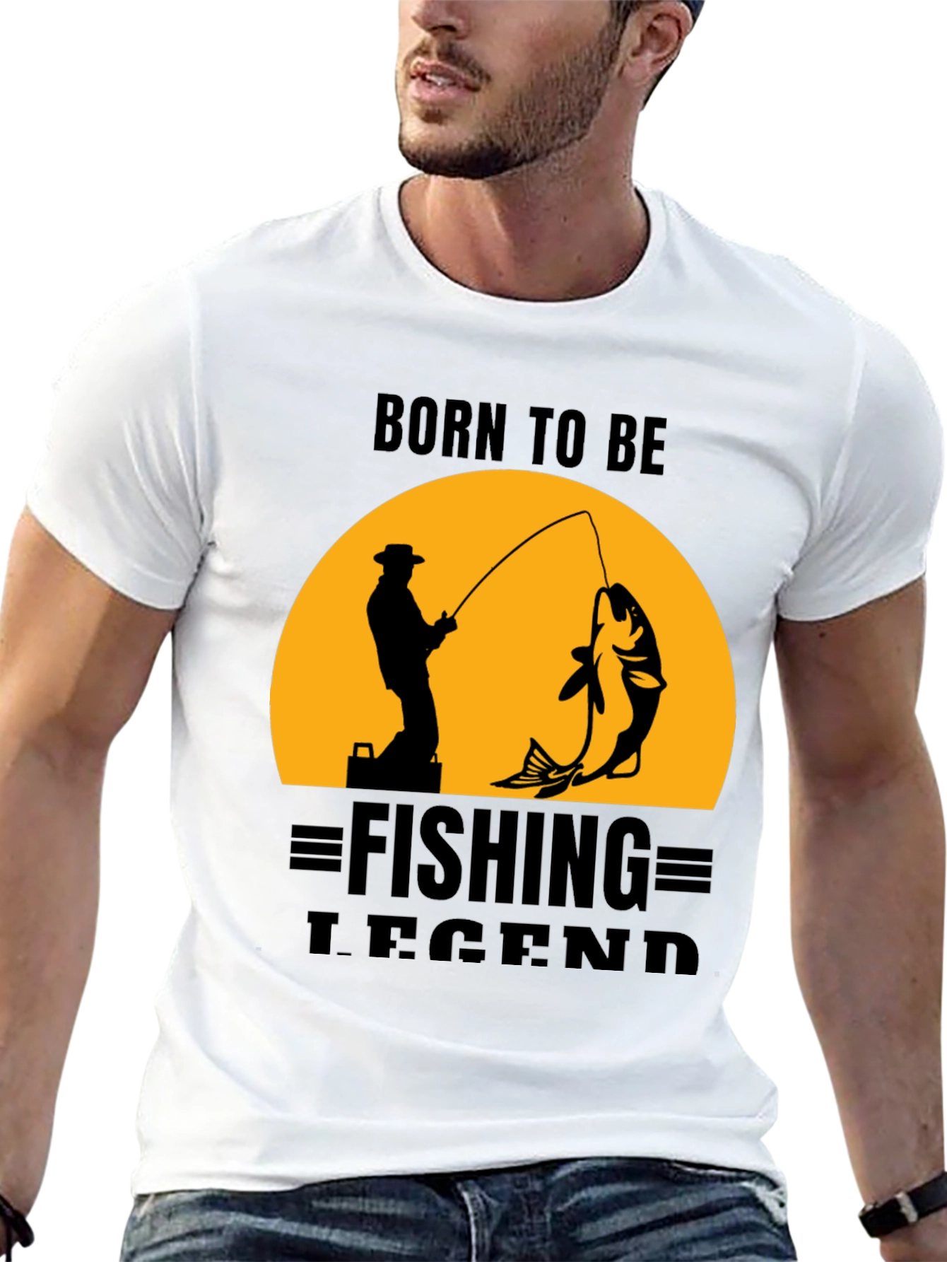 Born to be Fishing Legend Black T-Shirt