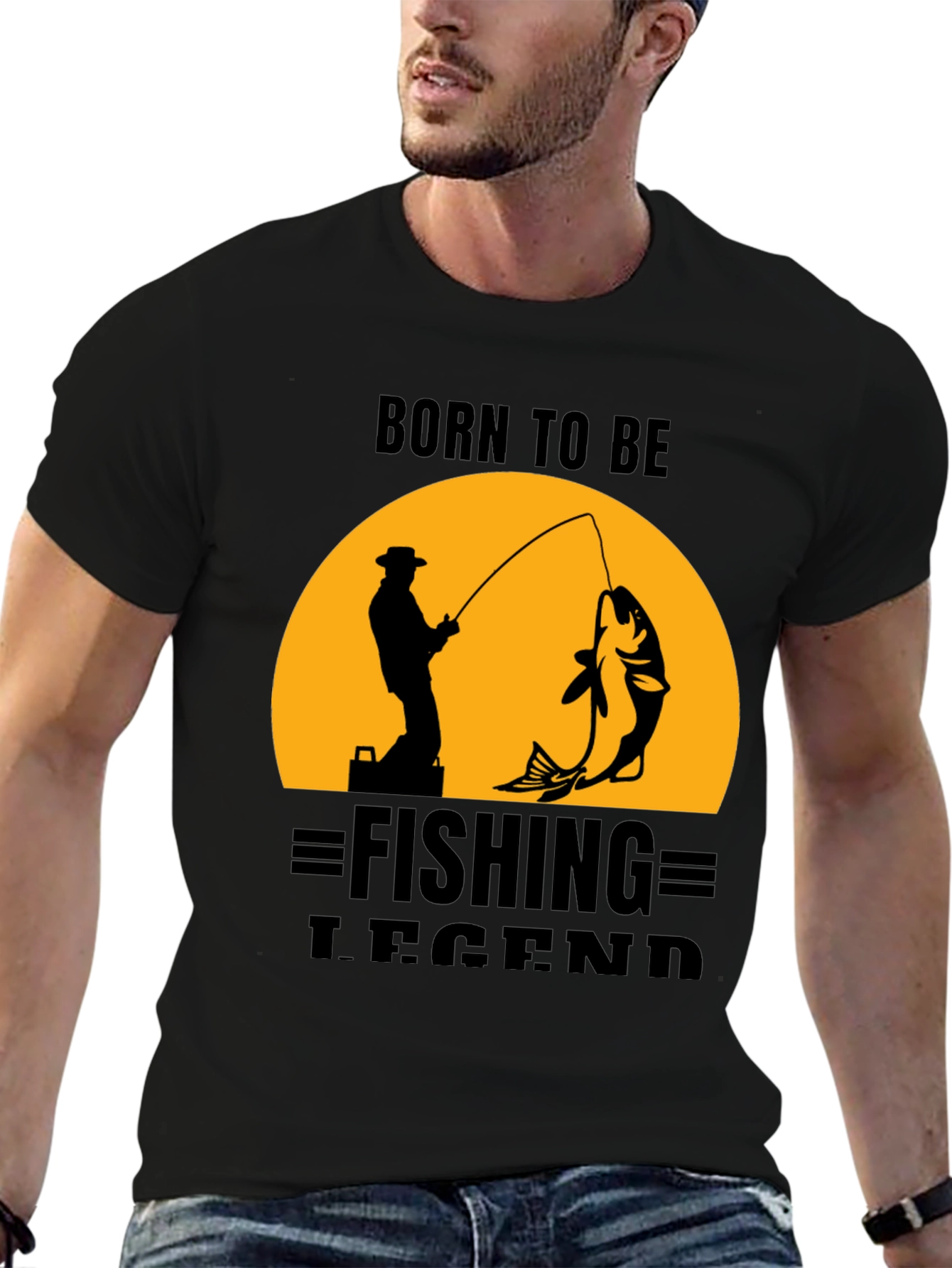 Born to be Fishing Legend Black T-Shirt