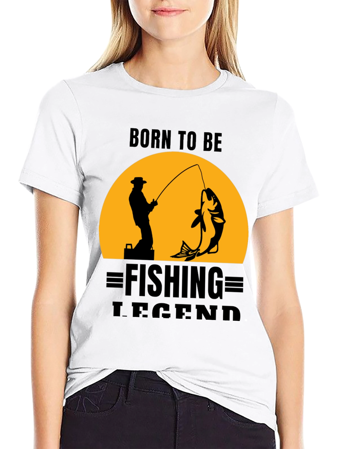 Born to be Fishing Legend Black T-Shirt