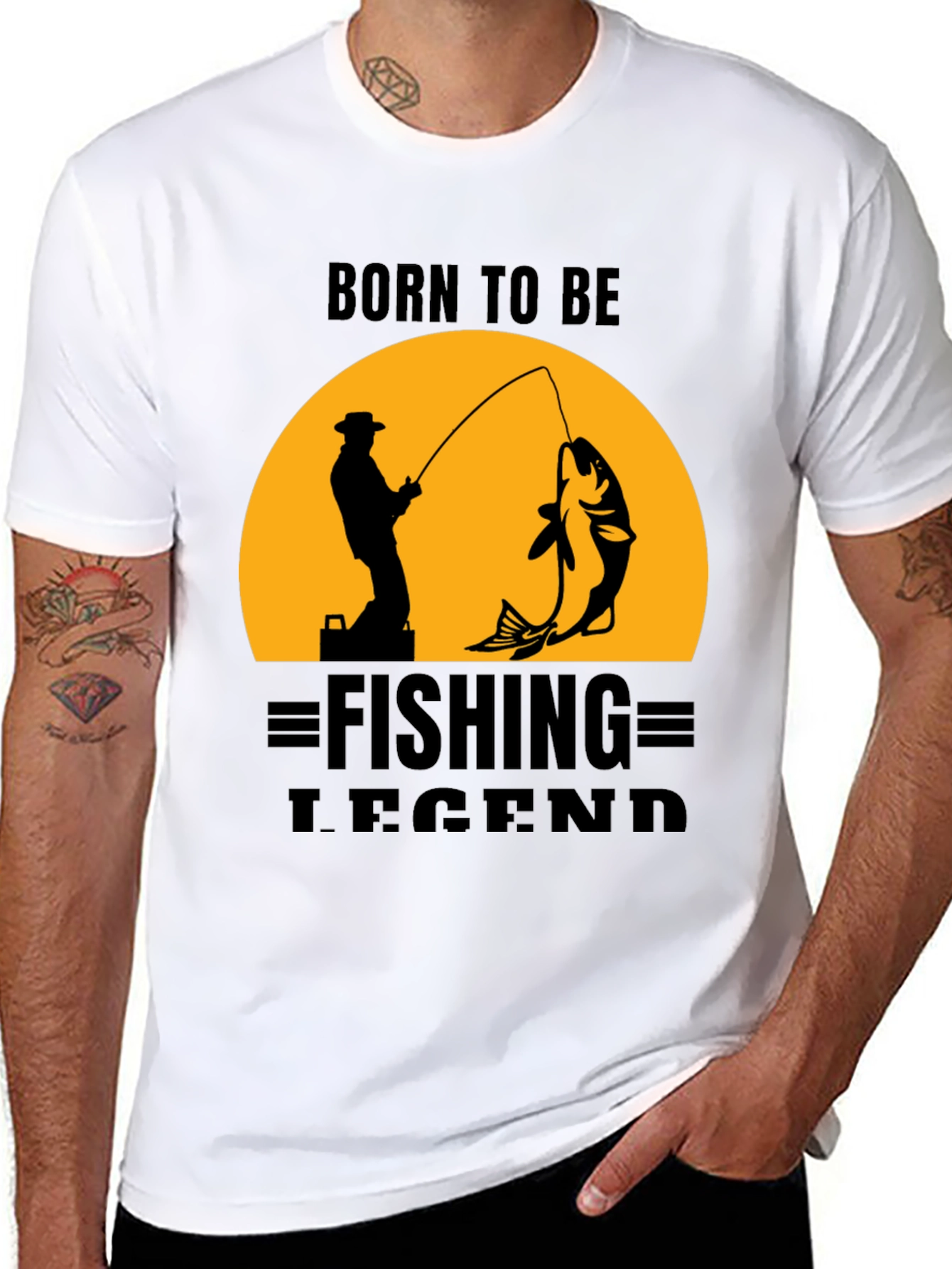 Born to be Fishing Legend Black T-Shirt