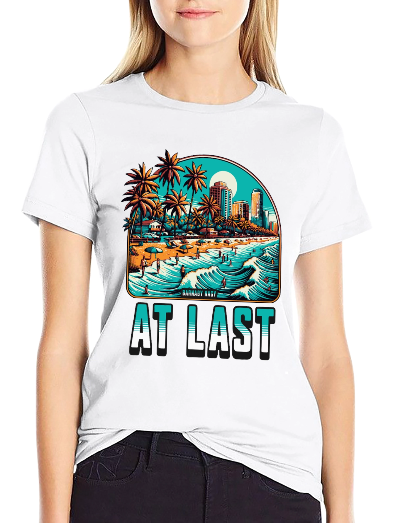 At Last Beach Scene Graphic Tee