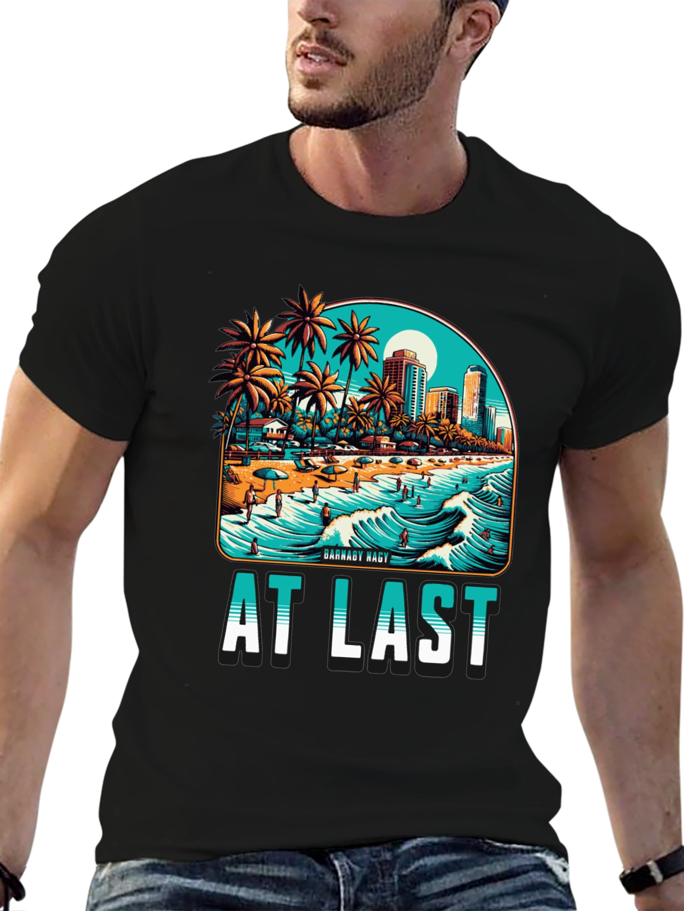 At Last Beach Scene Graphic Tee