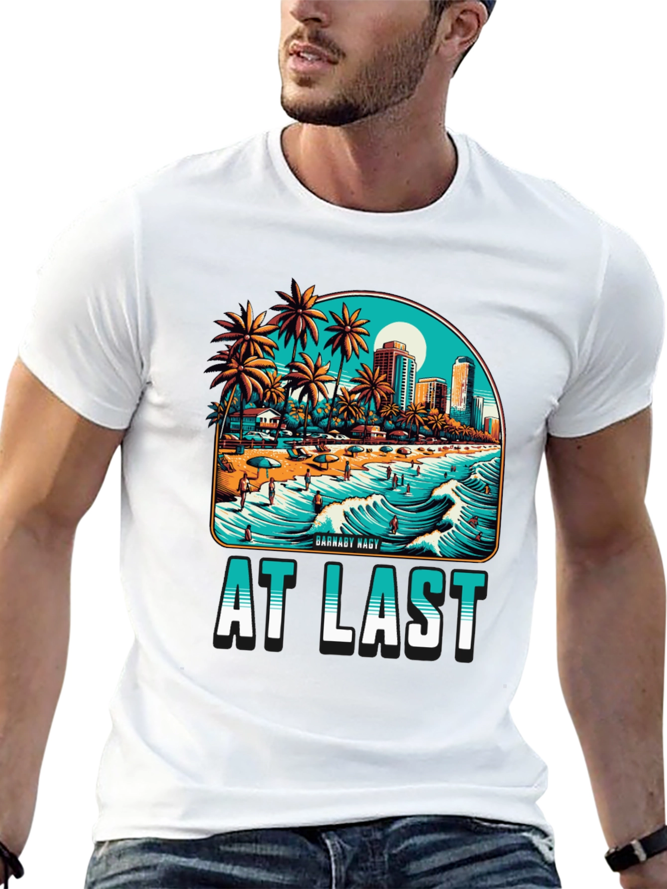 At Last Beach Scene Graphic Tee