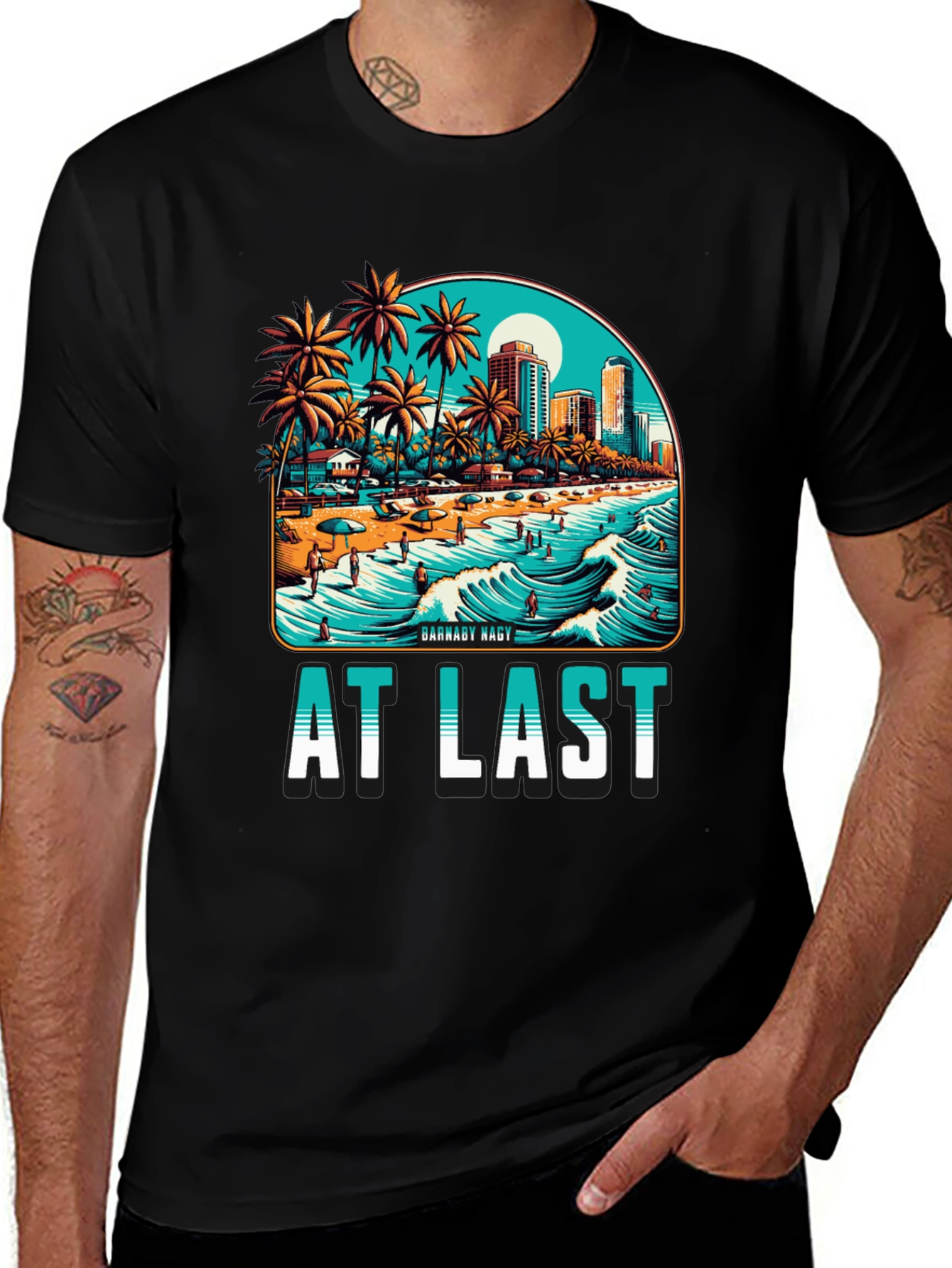 At Last Beach Scene Graphic Tee
