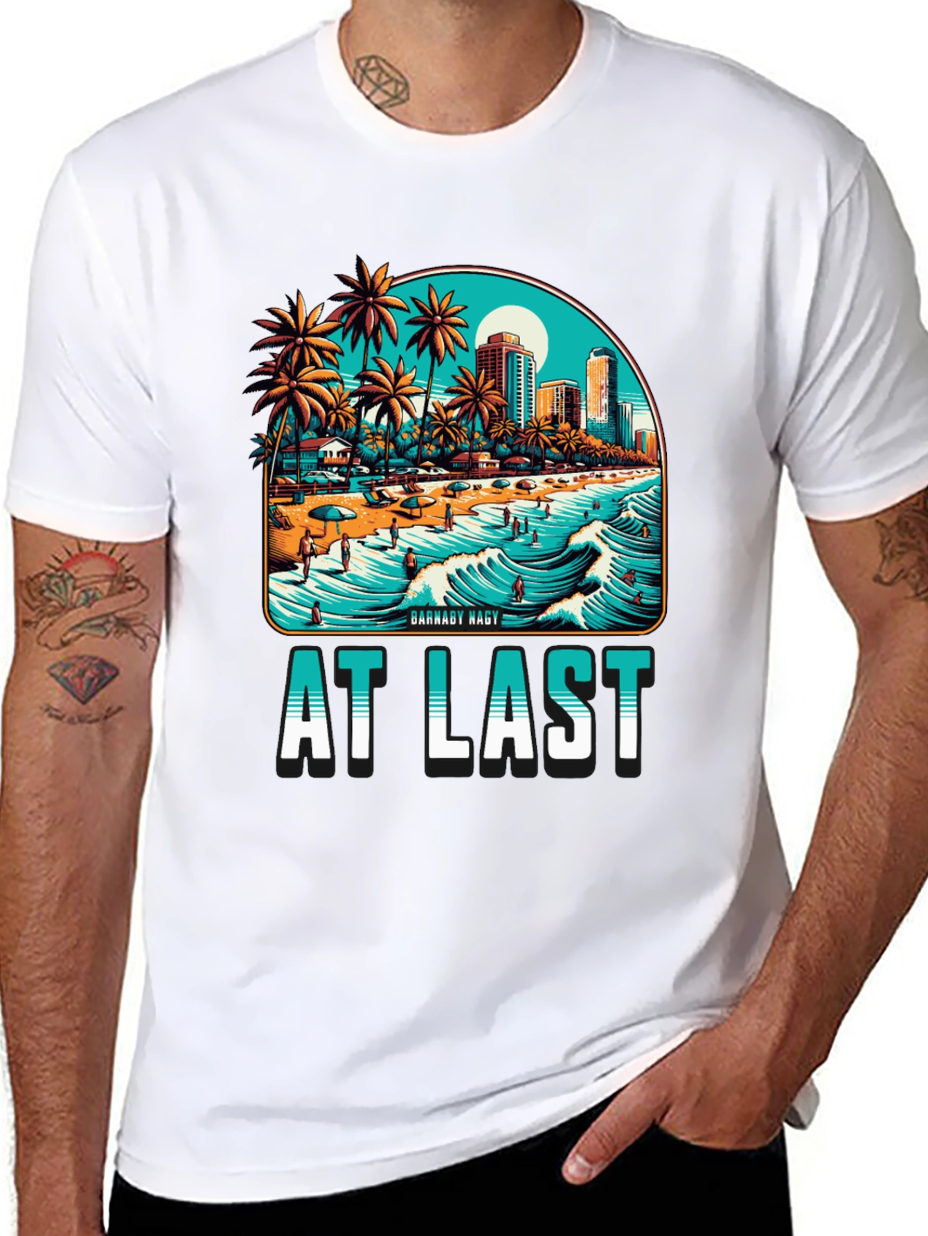 At Last Beach Scene Graphic Tee