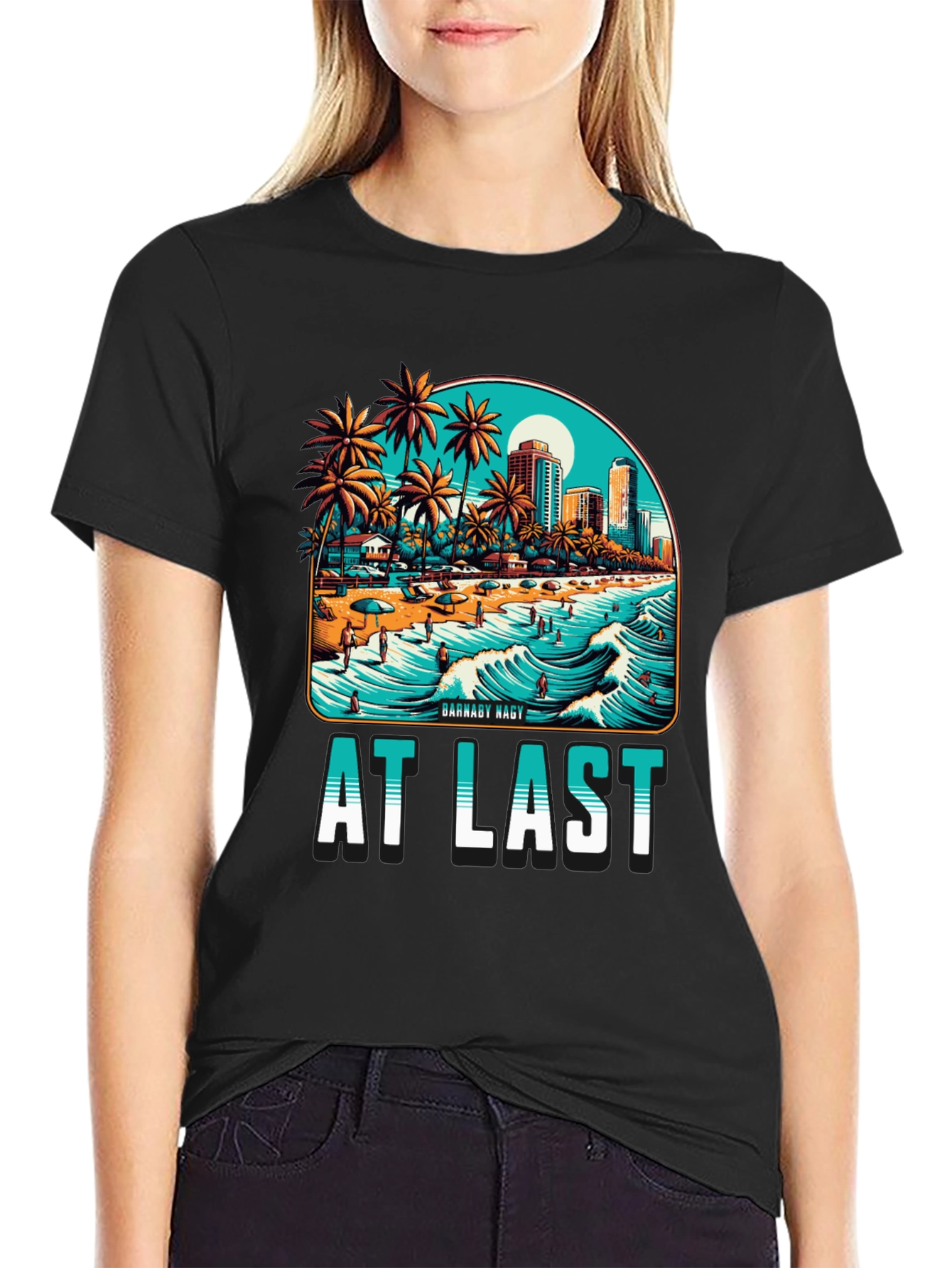 At Last Beach Scene Graphic Tee