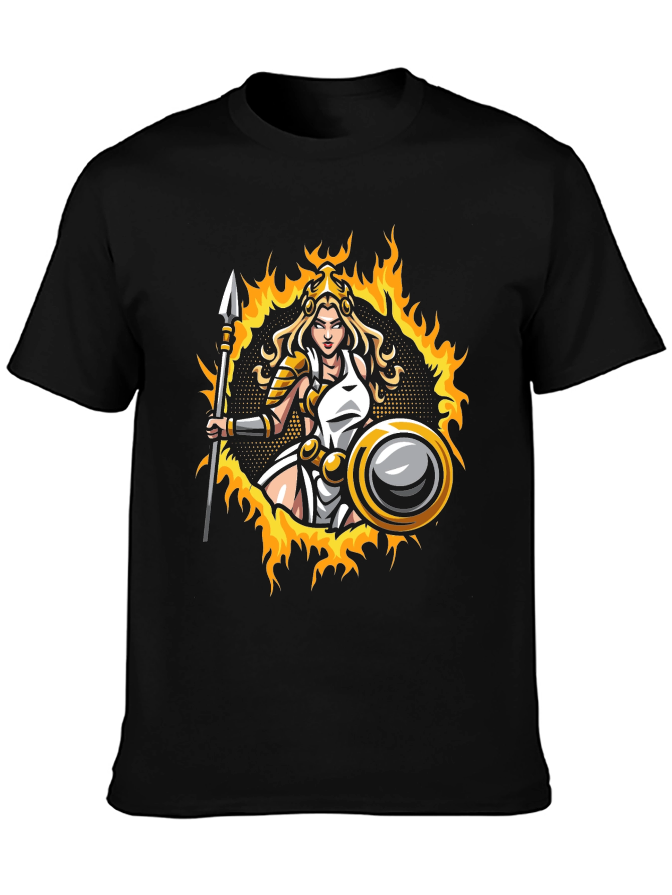 Warrior Woman Graphic T-Shirt - Black Cotton Tee
