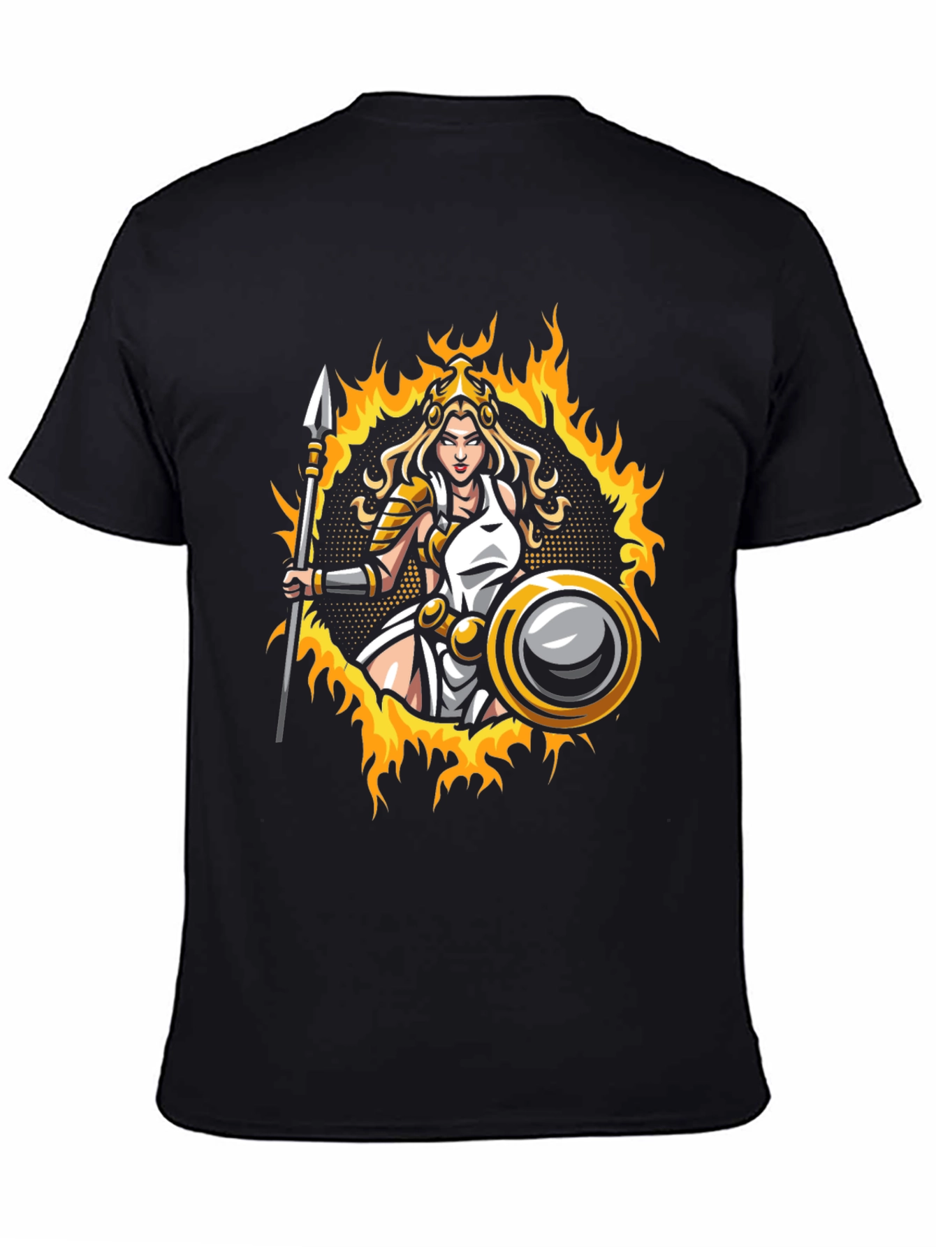 Warrior Woman Graphic T-Shirt - Black Cotton Tee