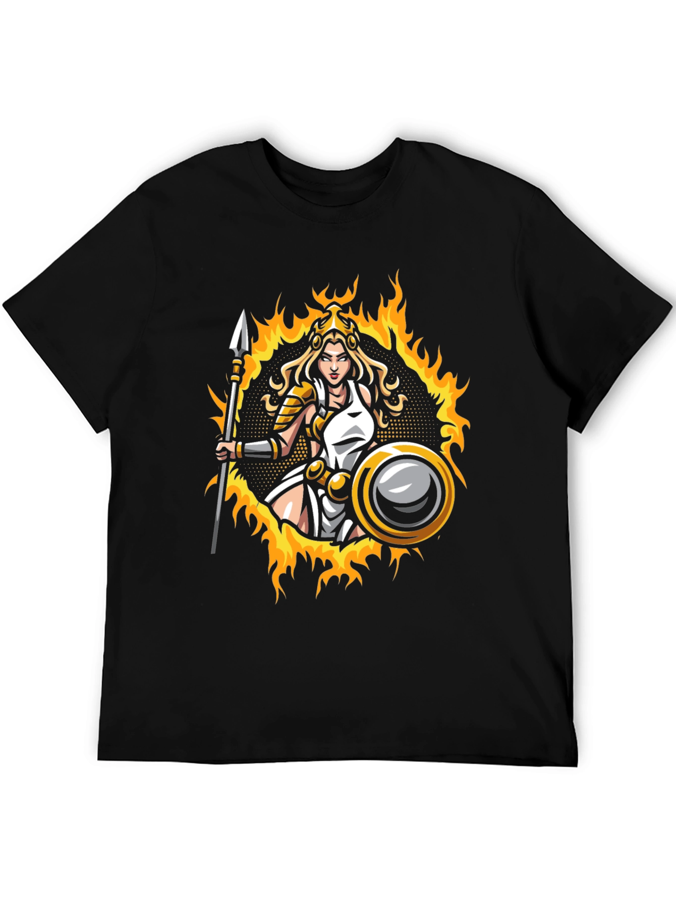 Warrior Woman Graphic T-Shirt - Black Cotton Tee