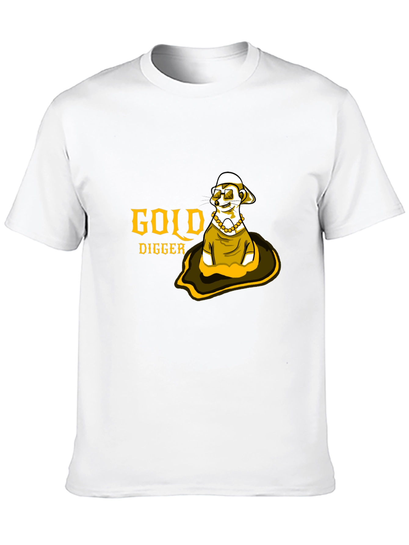 Gold Digger Meerkat Graphic Tee - Black