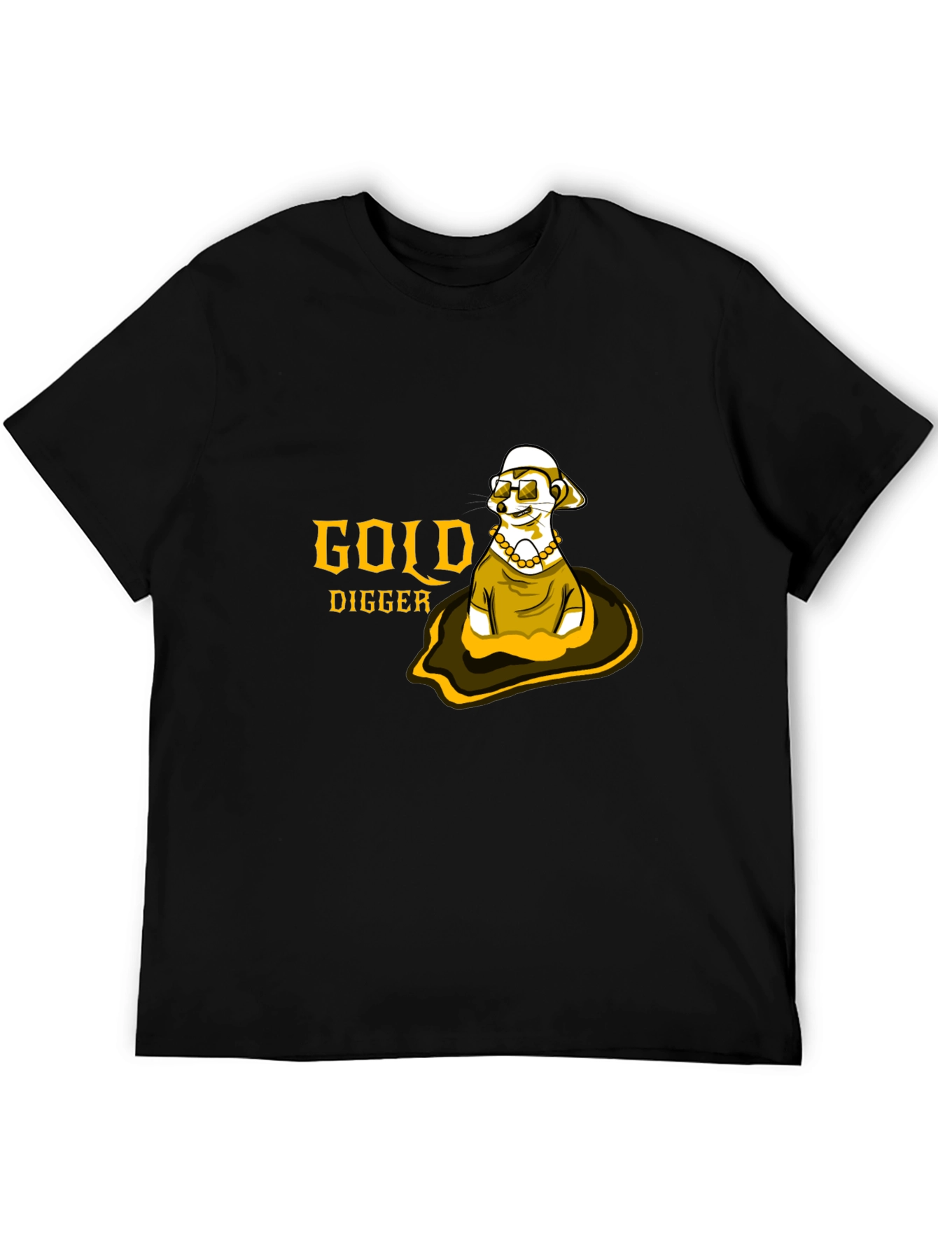 Gold Digger Meerkat Graphic Tee - Black