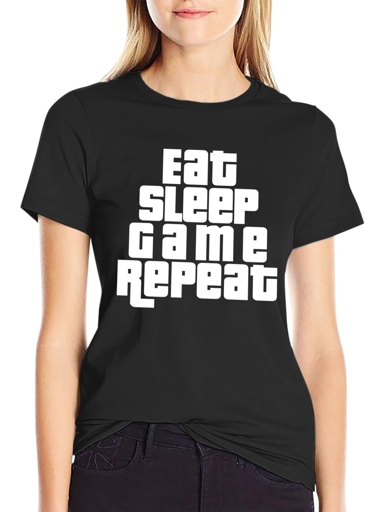 Eat Sleep Game Repeat Graphic Tee - Gamer T-Shirt
