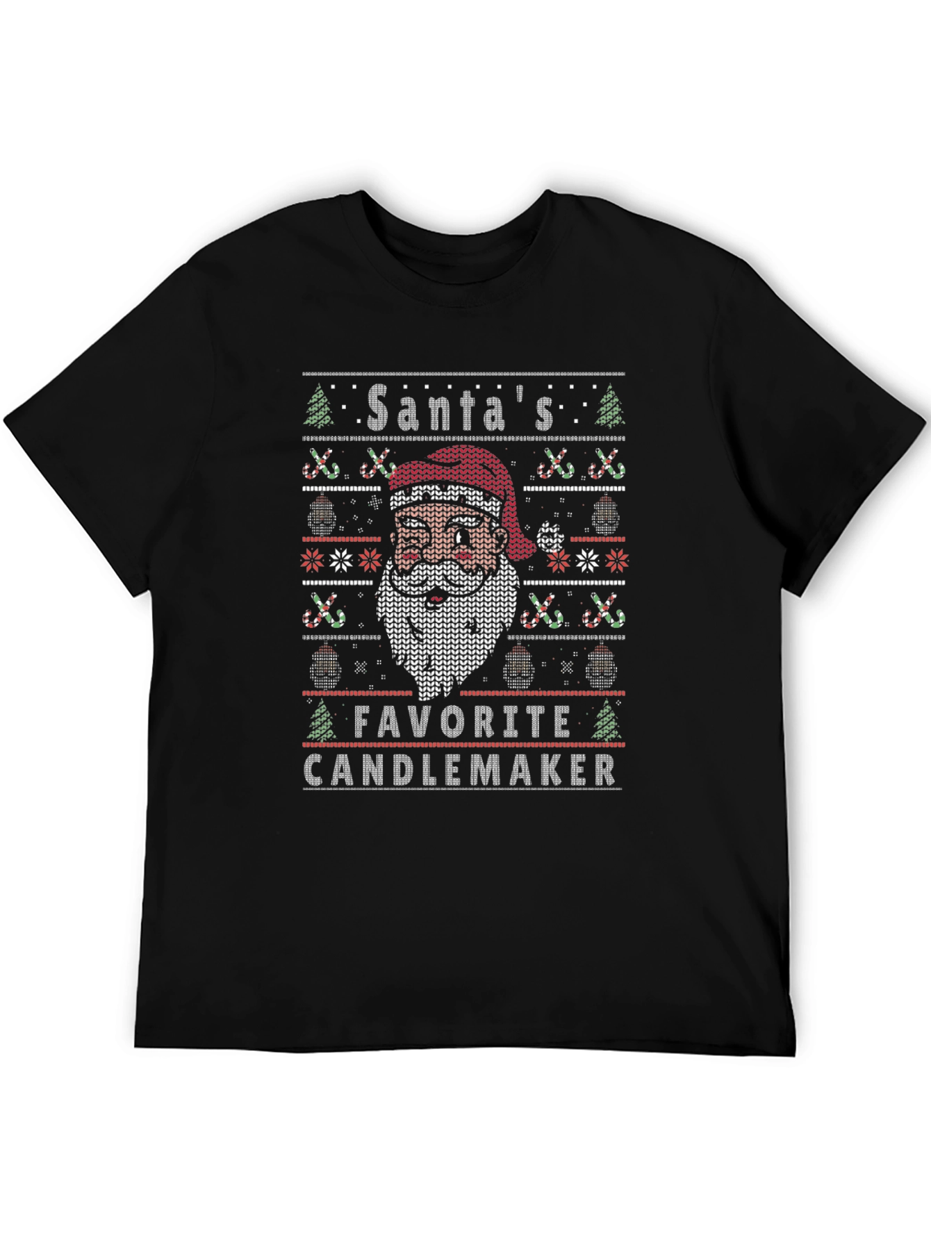 Santas Favorite Candlemaker Christmas Knit Pattern Tee
