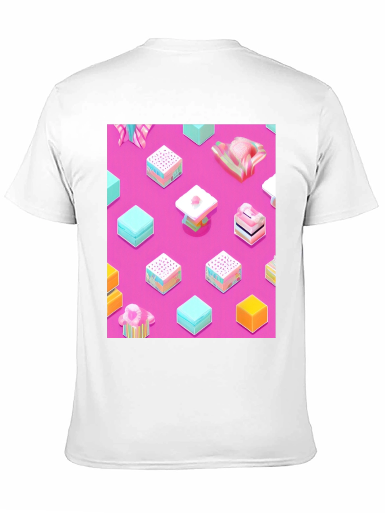 Abstract Candy Cube Graphic T-Shirt - Unique Design