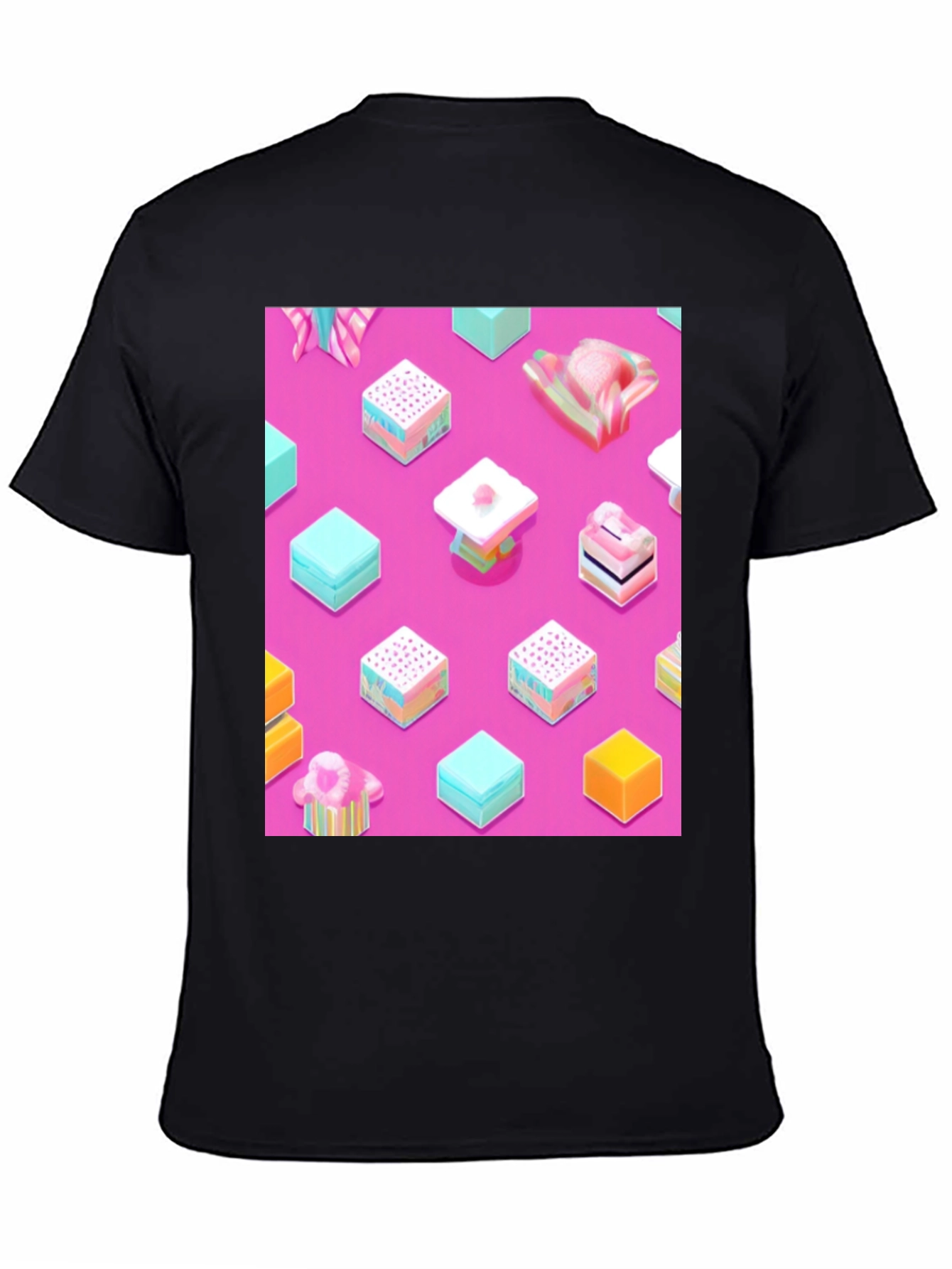 Abstract Candy Cube Graphic T-Shirt - Unique Design