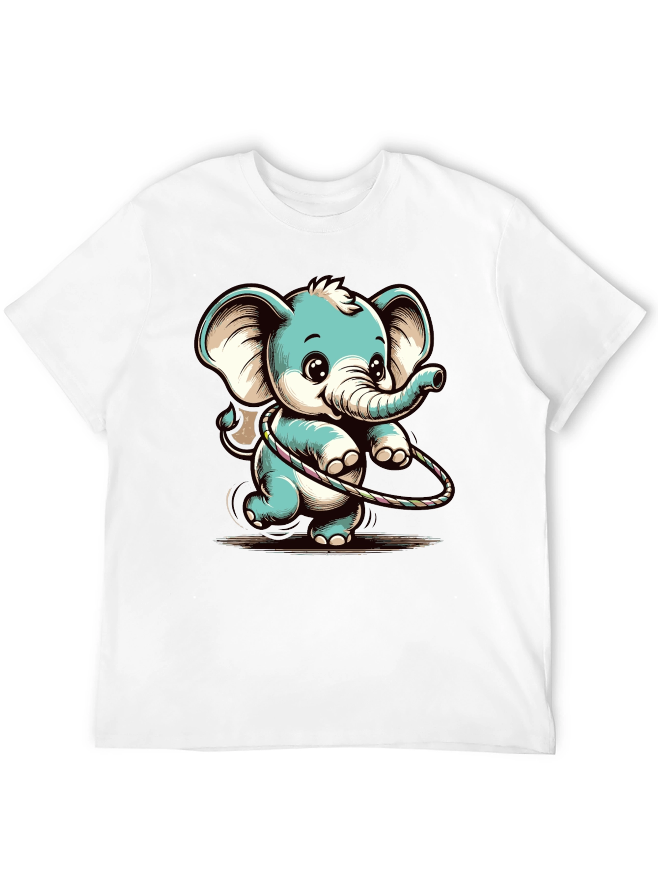 Cute Elephant Hula Hoop Graphic Tee