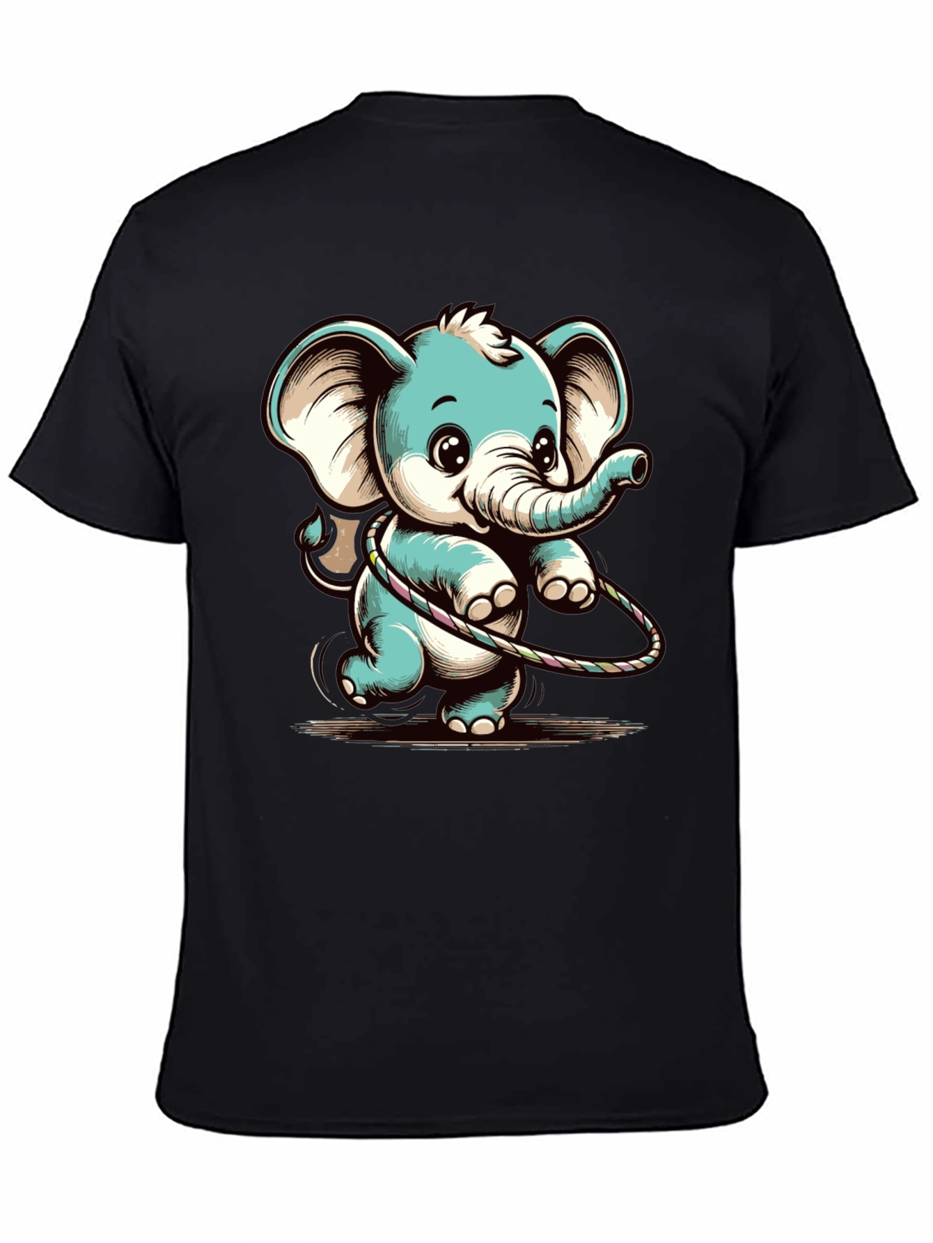 Cute Elephant Hula Hoop Graphic Tee