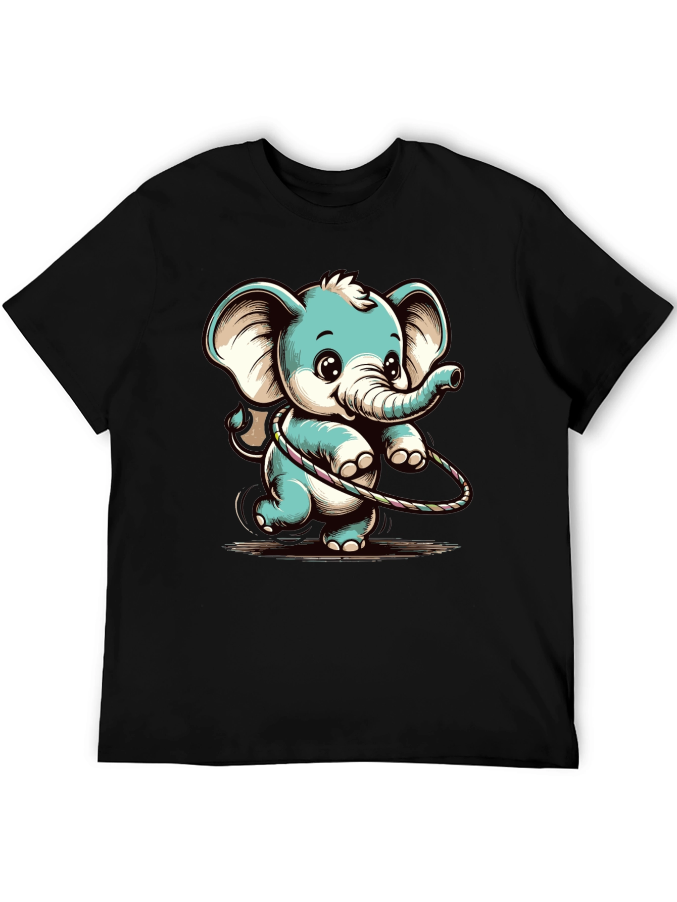 Cute Elephant Hula Hoop Graphic Tee