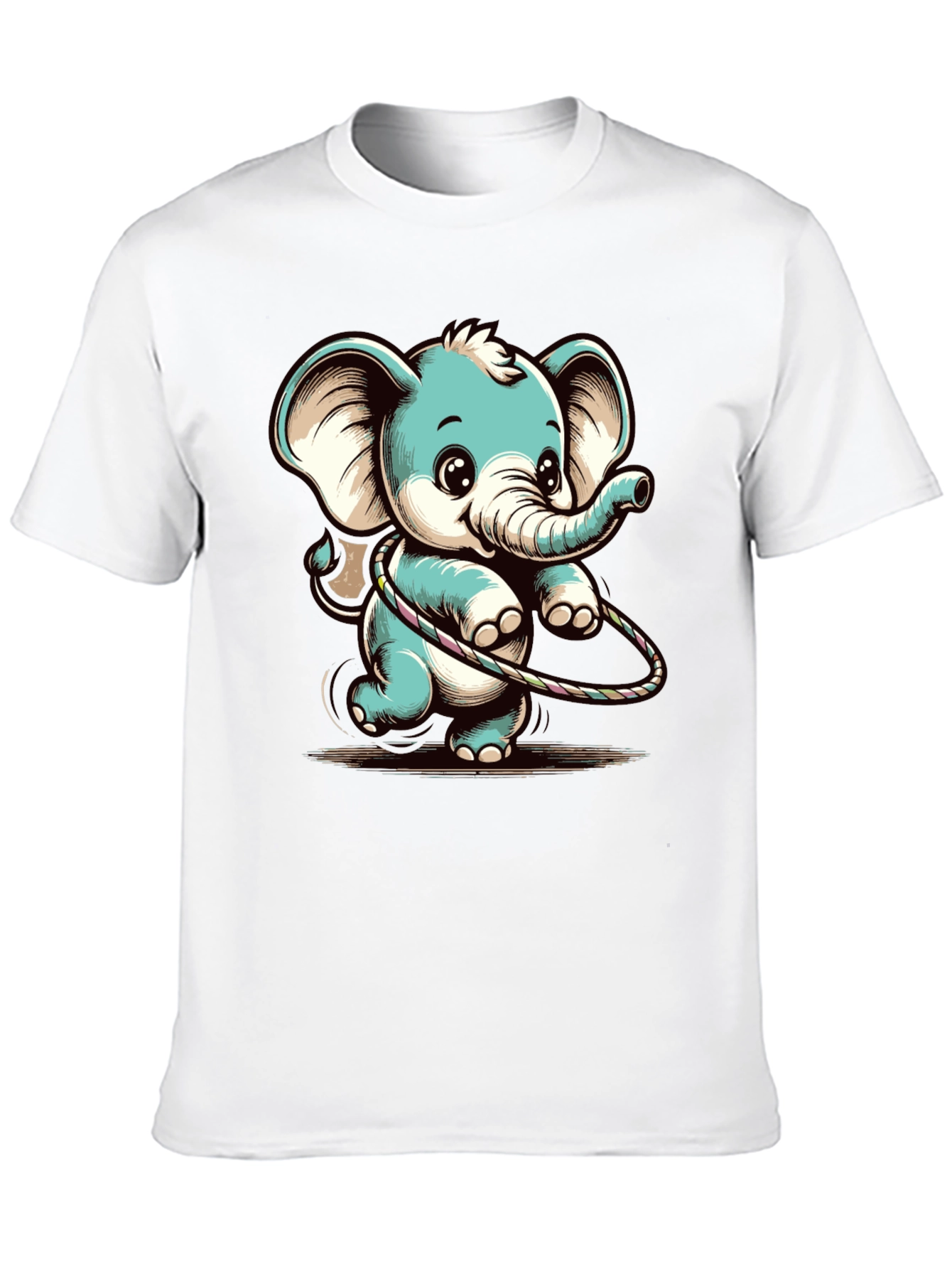 Cute Elephant Hula Hoop Graphic Tee
