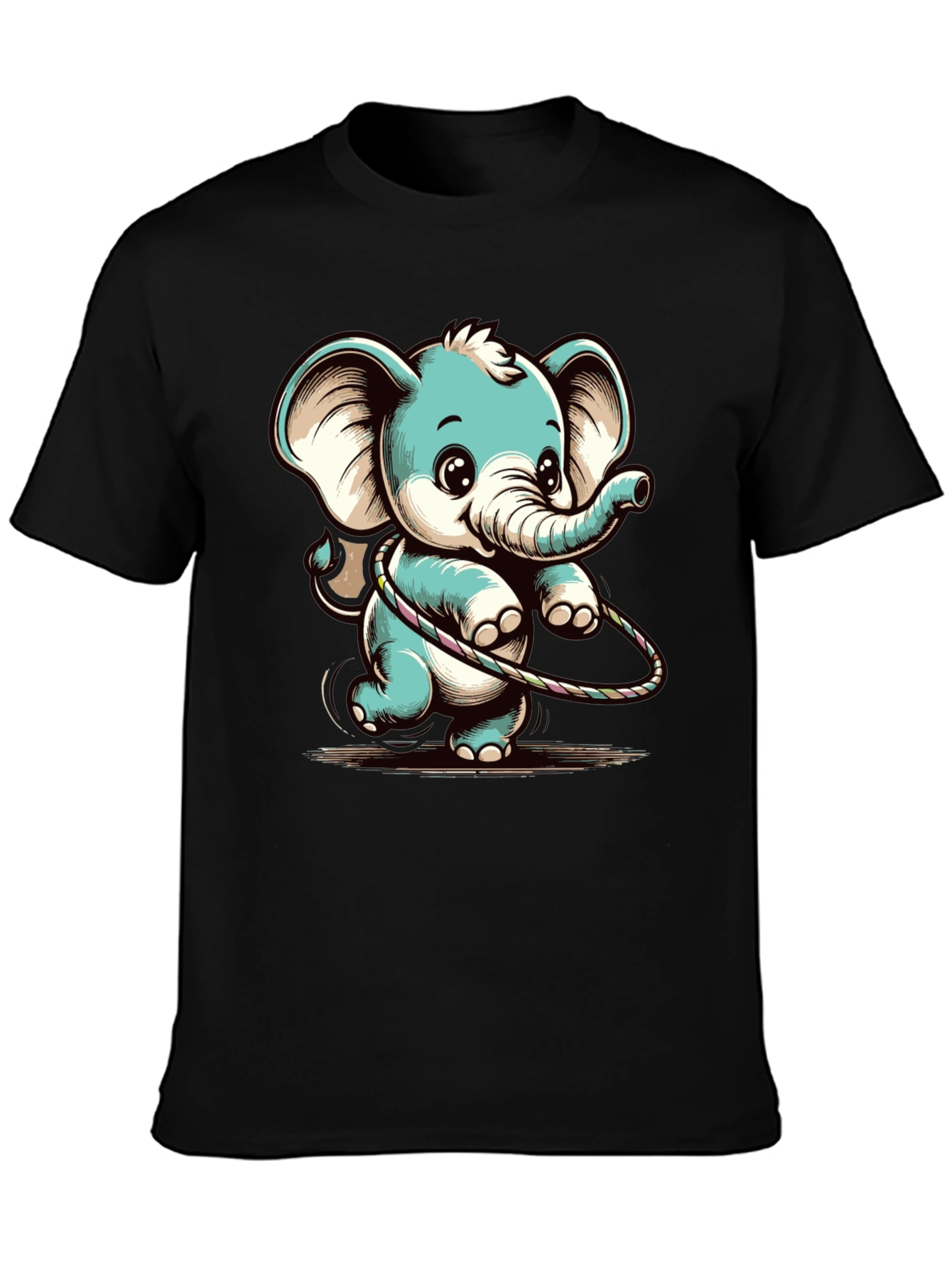 Cute Elephant Hula Hoop Graphic Tee