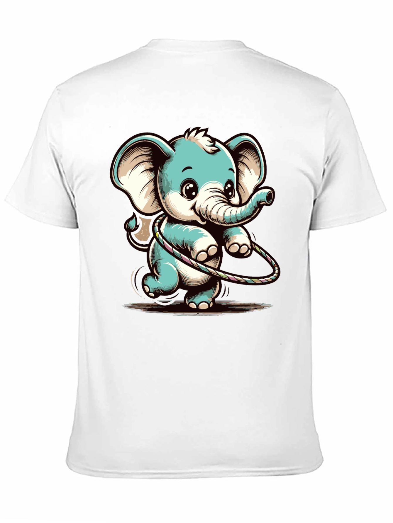 Cute Elephant Hula Hoop Graphic Tee