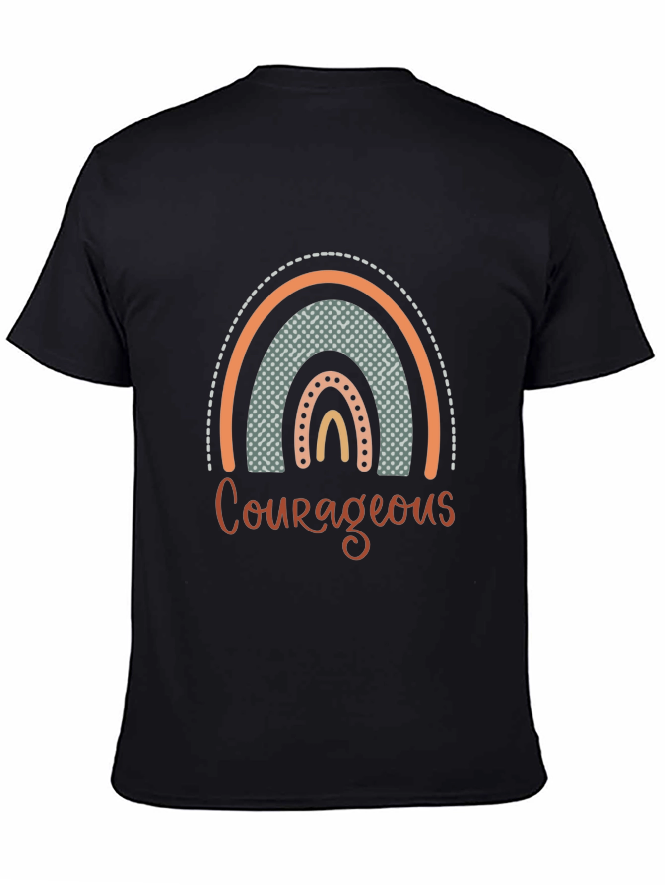 Courageous Rainbow Graphic T-Shirt - Black