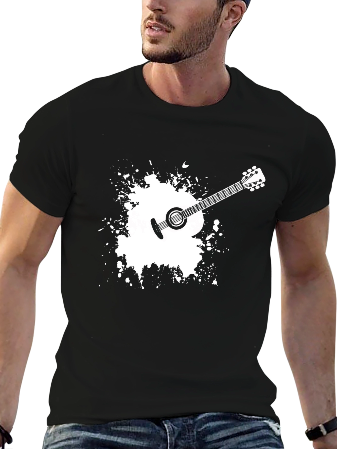 Guitar Splash Graphic Tee - Musician Style