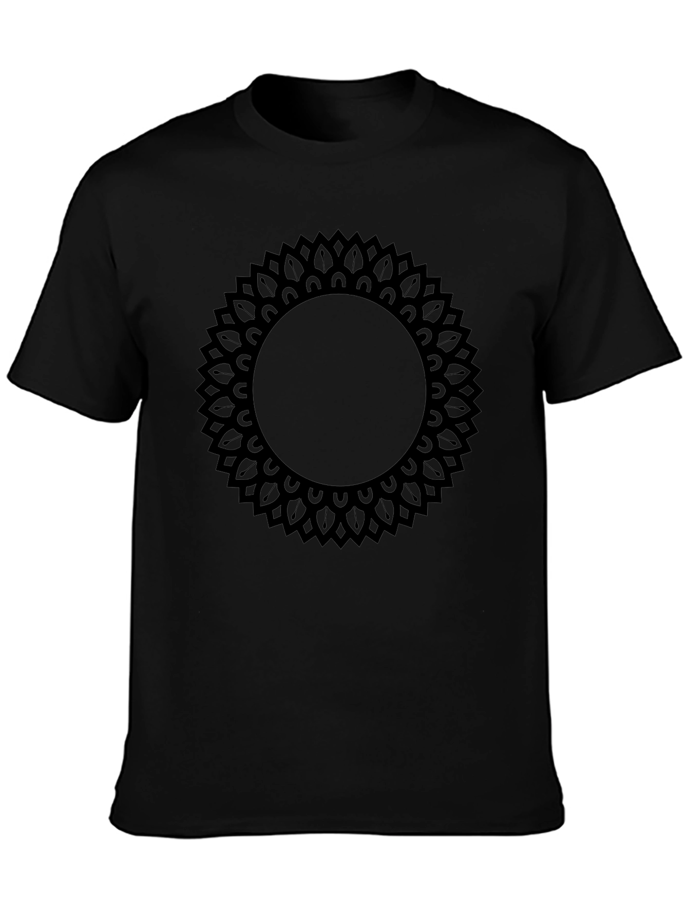 Mens Black Mandala Graphic Print T-Shirt