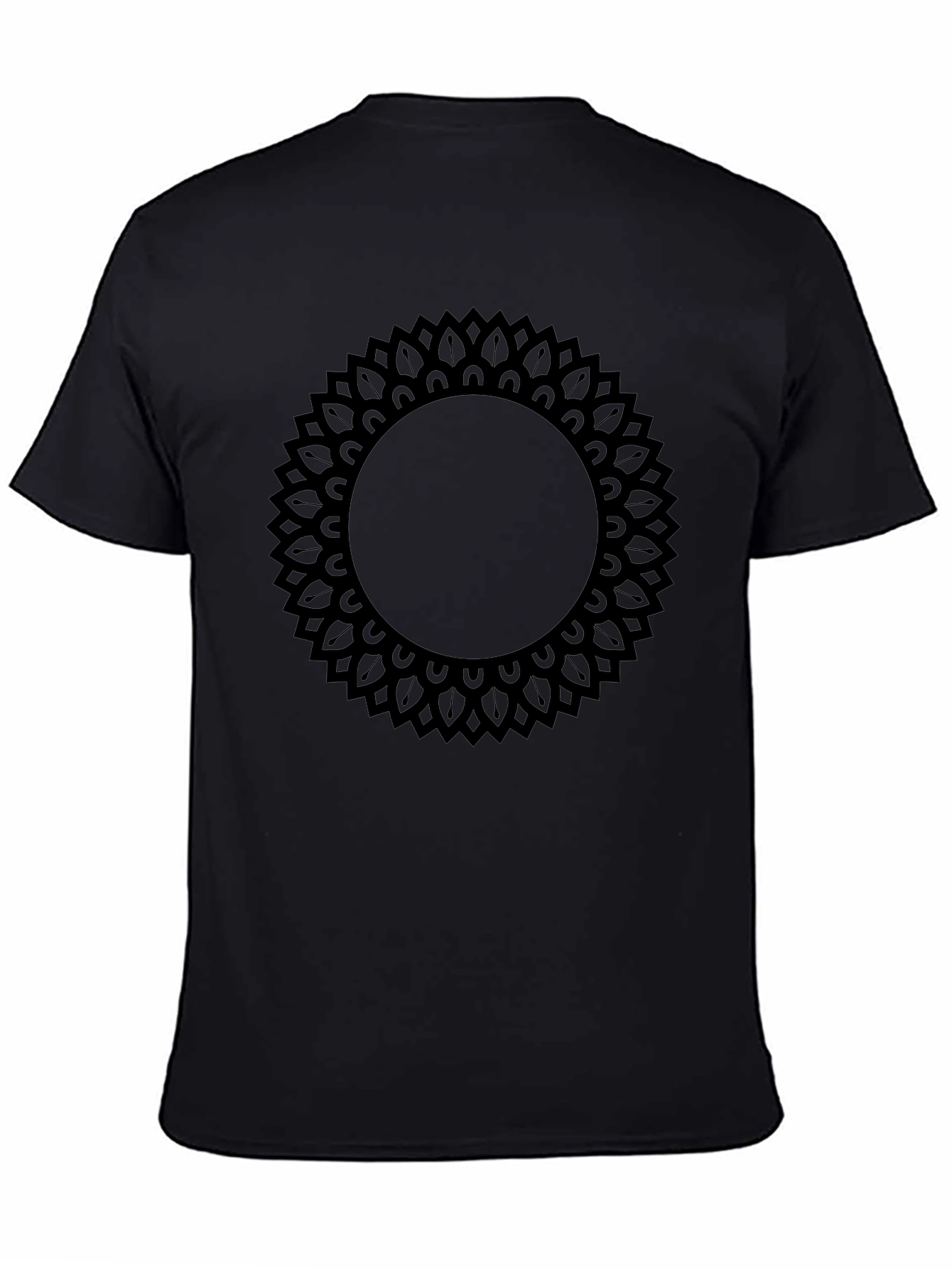 Mens Black Mandala Graphic Print T-Shirt
