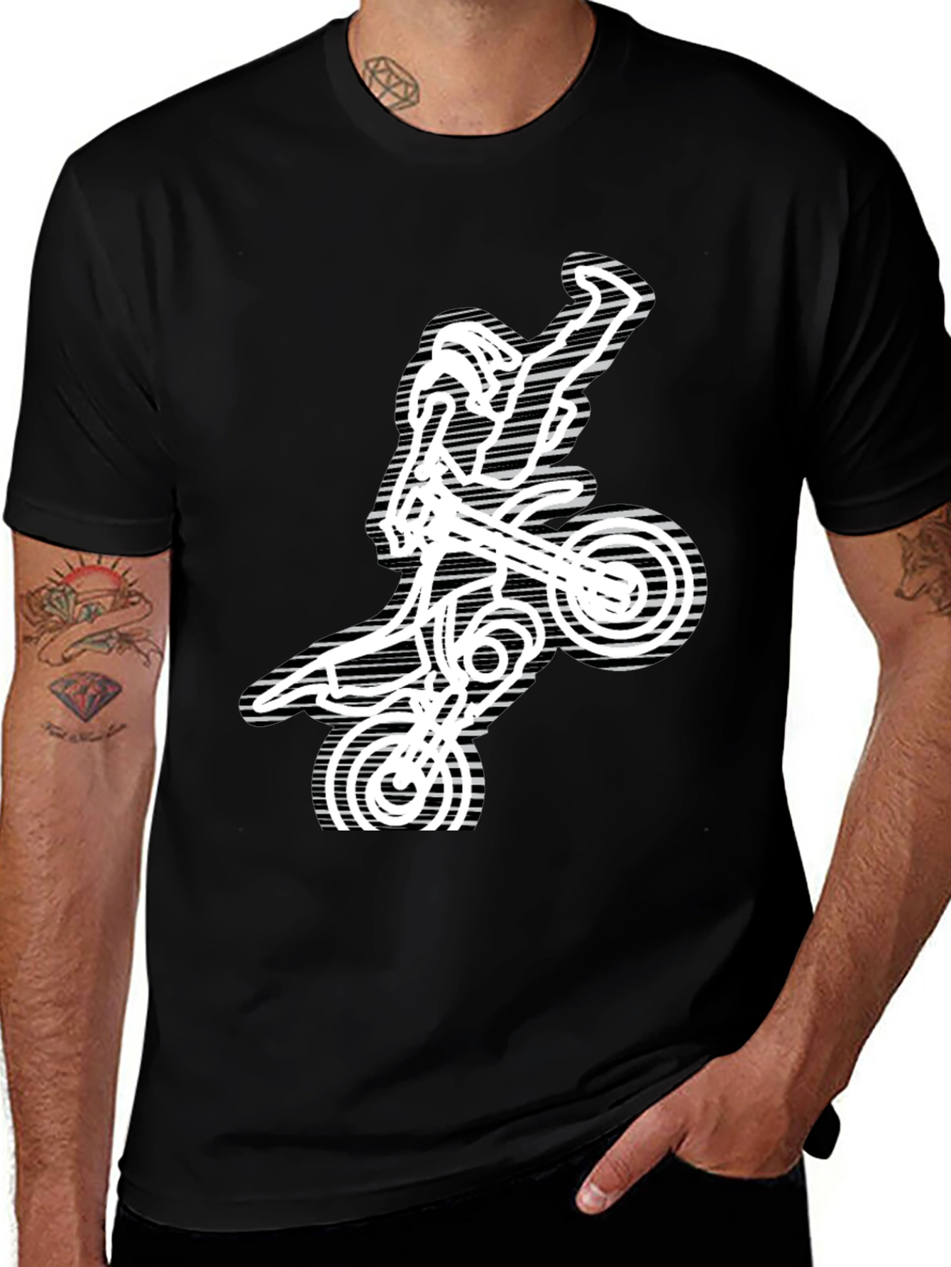 Motocross Rider Graphic Tee - Black