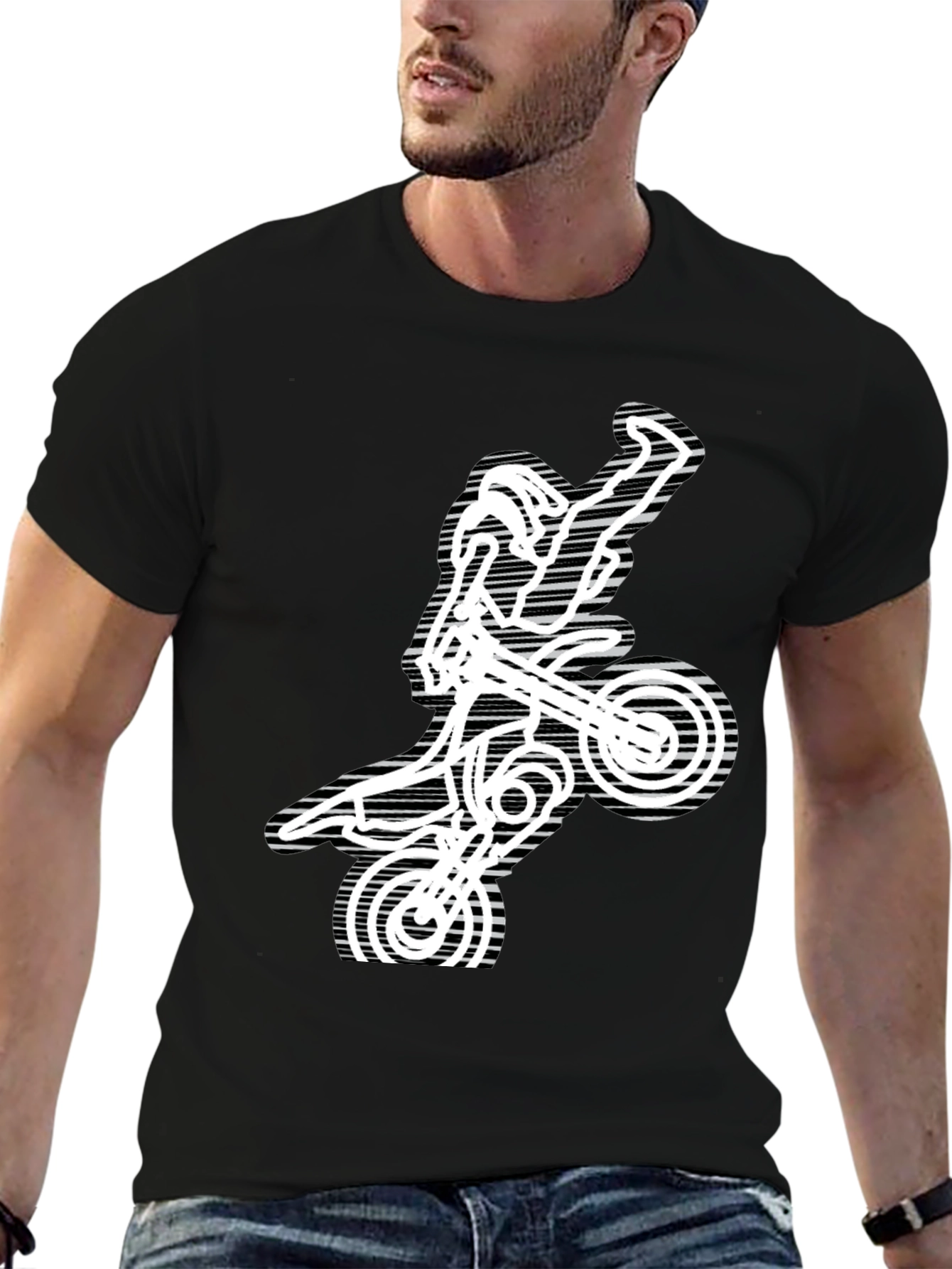Motocross Rider Graphic Tee - Black