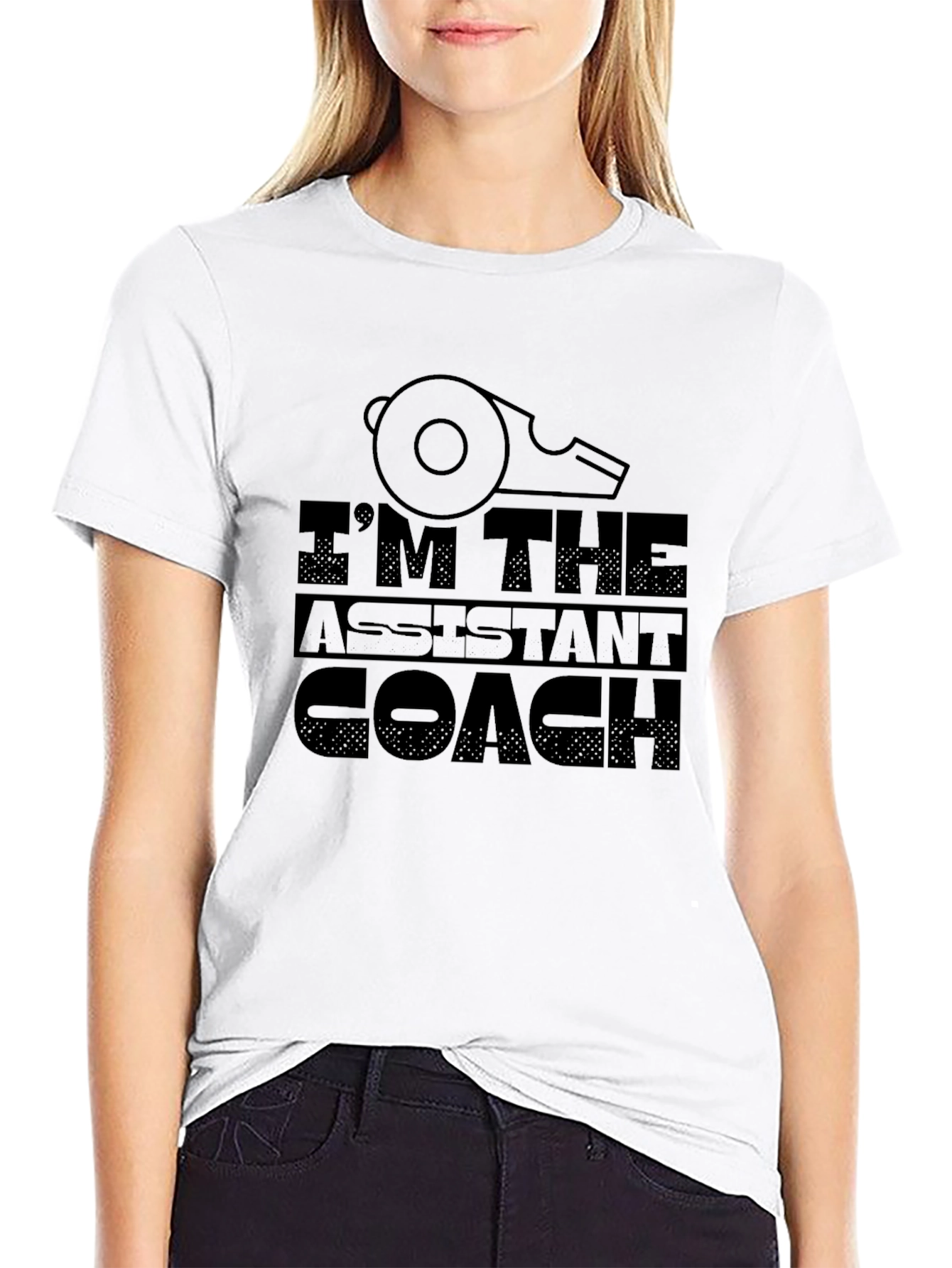 Im The Assistant Coach T-Shirt Whistle Graphic