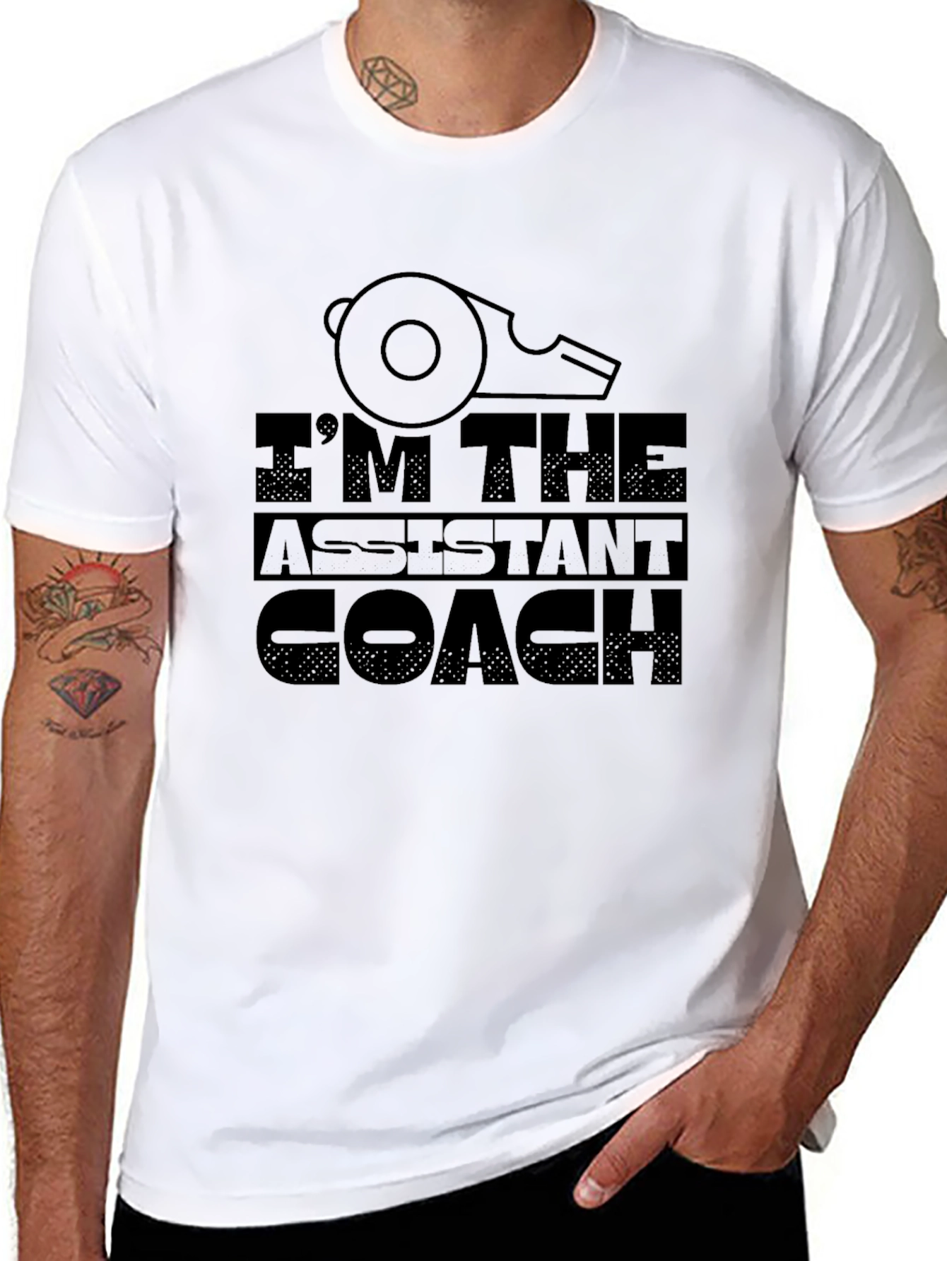 Im The Assistant Coach T-Shirt Whistle Graphic
