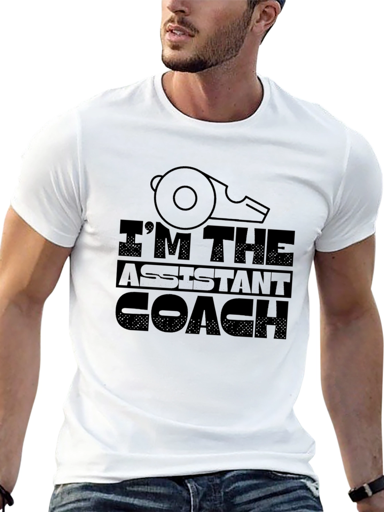 Im The Assistant Coach T-Shirt Whistle Graphic