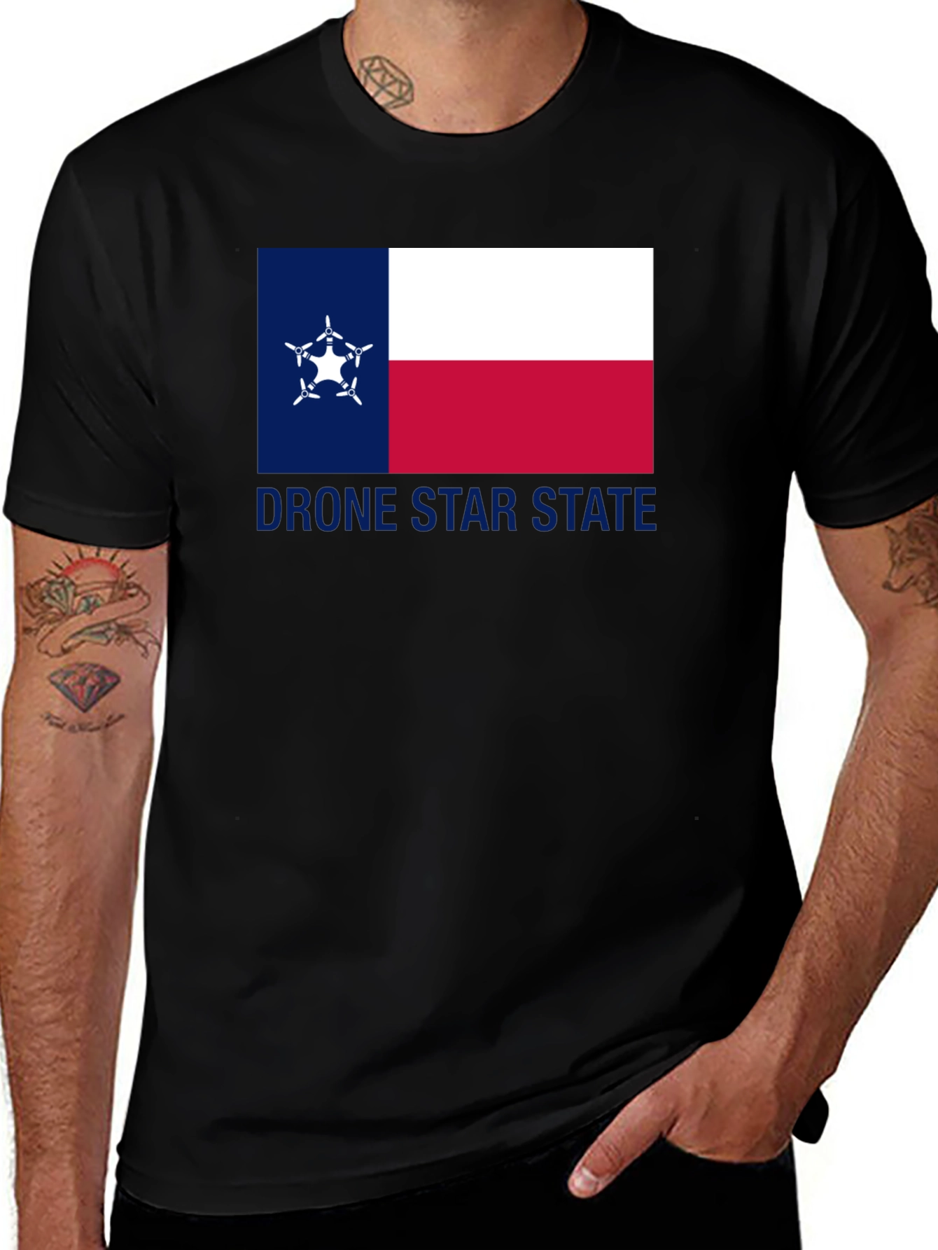 Drone Star State Black T-Shirt