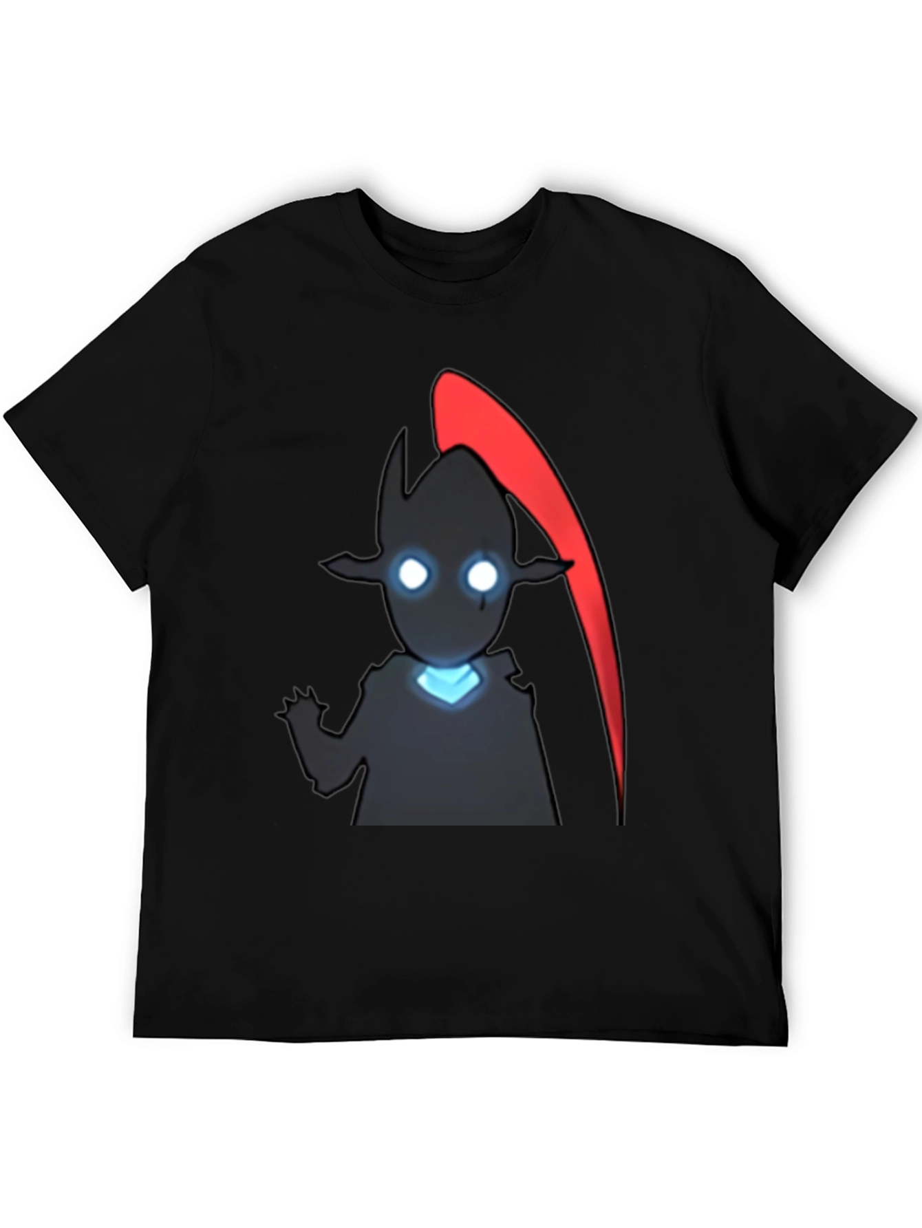 Anime Shadow Character Graphic Tee - Black