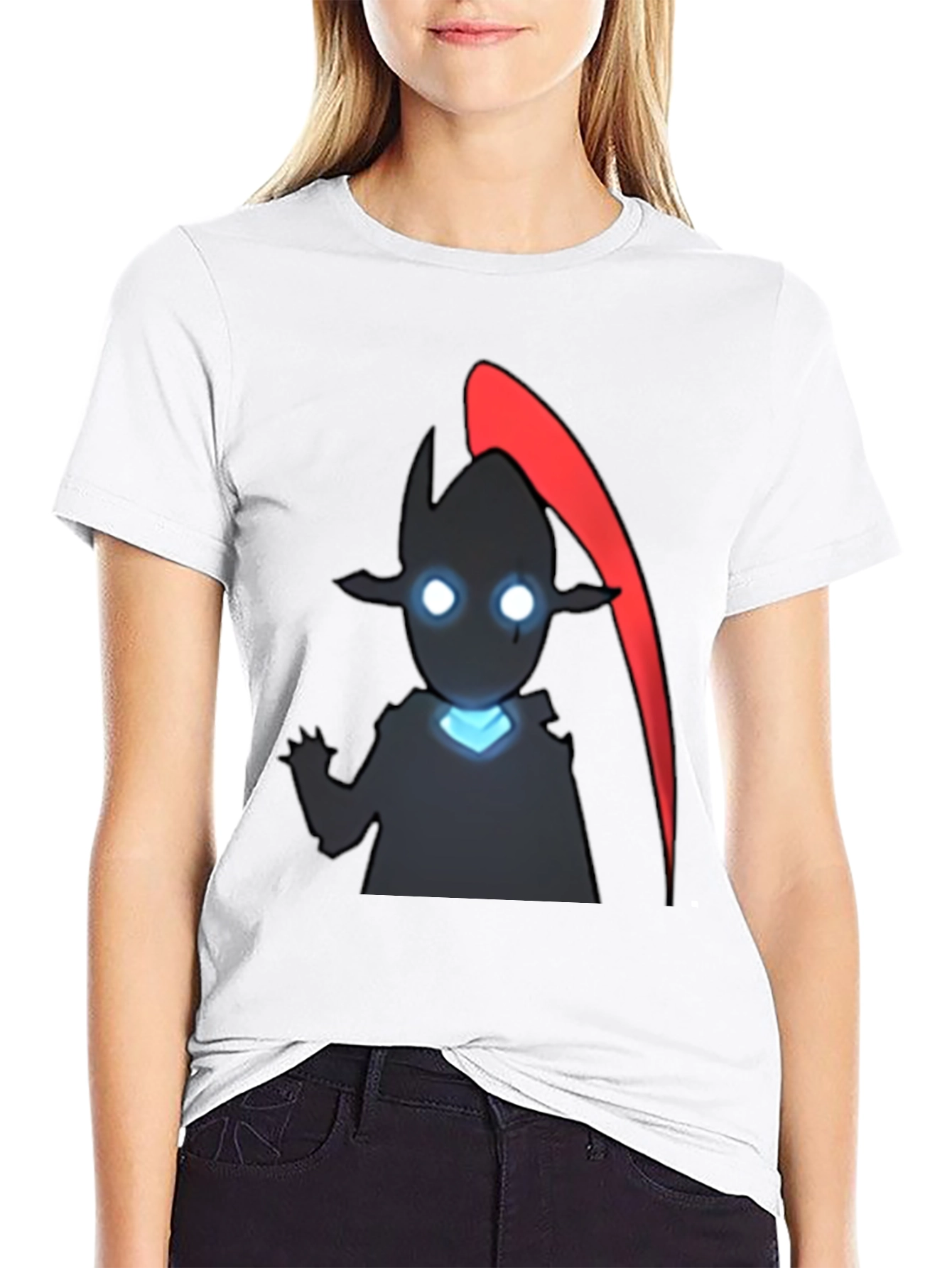 Anime Shadow Character Graphic Tee - Black
