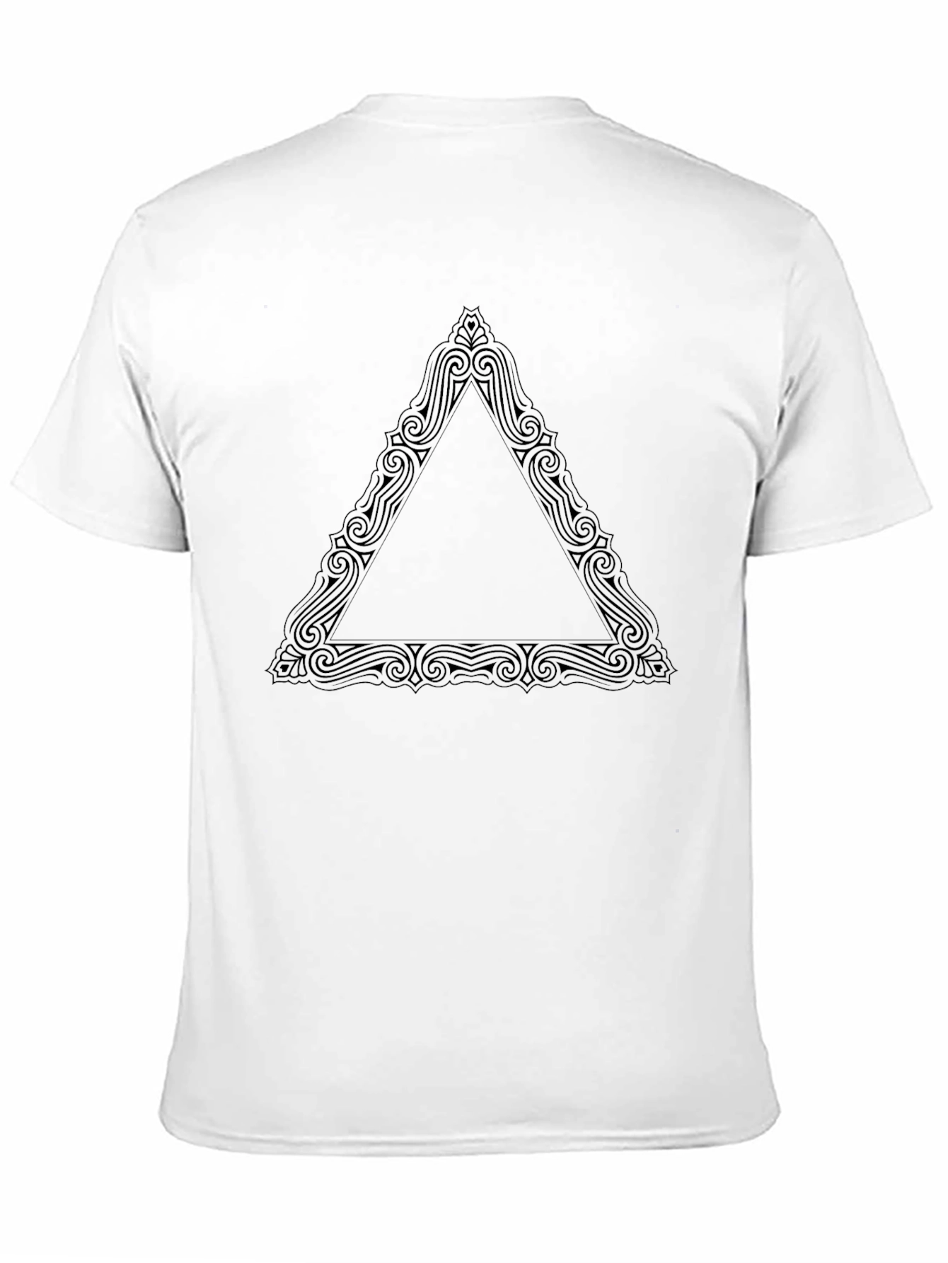 Black T-Shirt with Ornamental Triangle Design