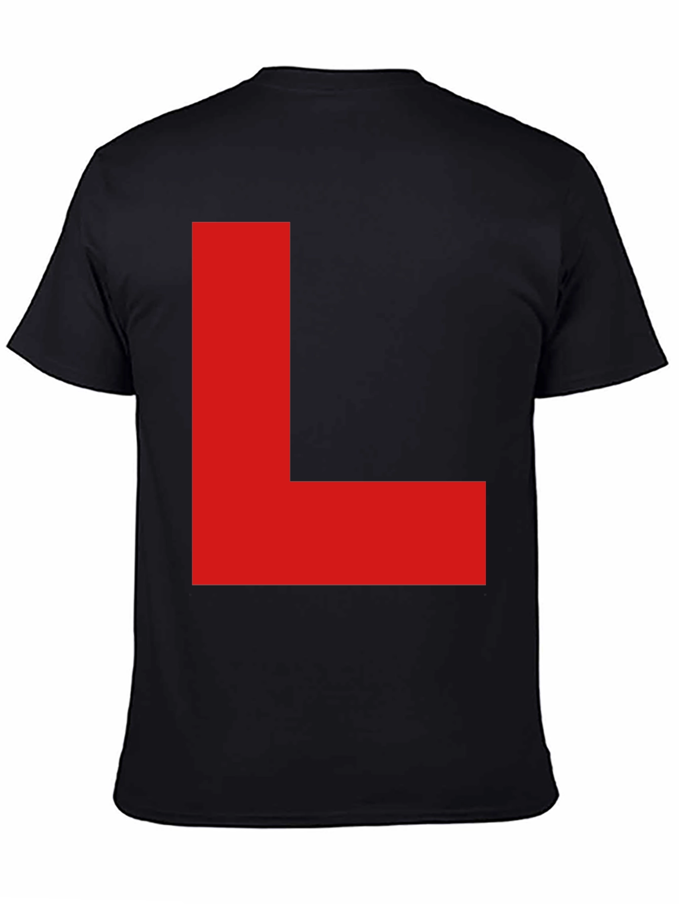 Red L on Black T-Shirt