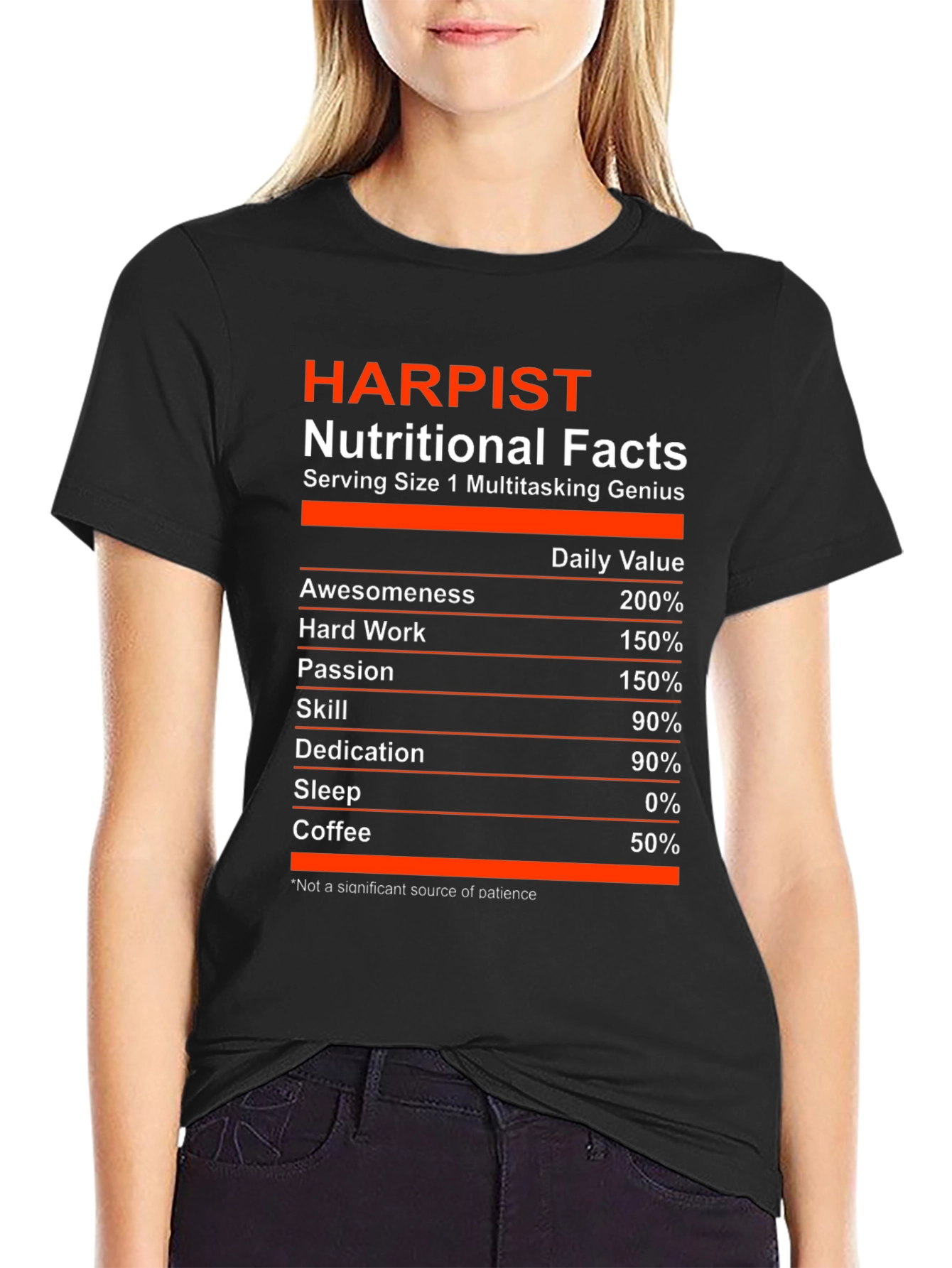 Harpist Nutritional Facts T-Shirt