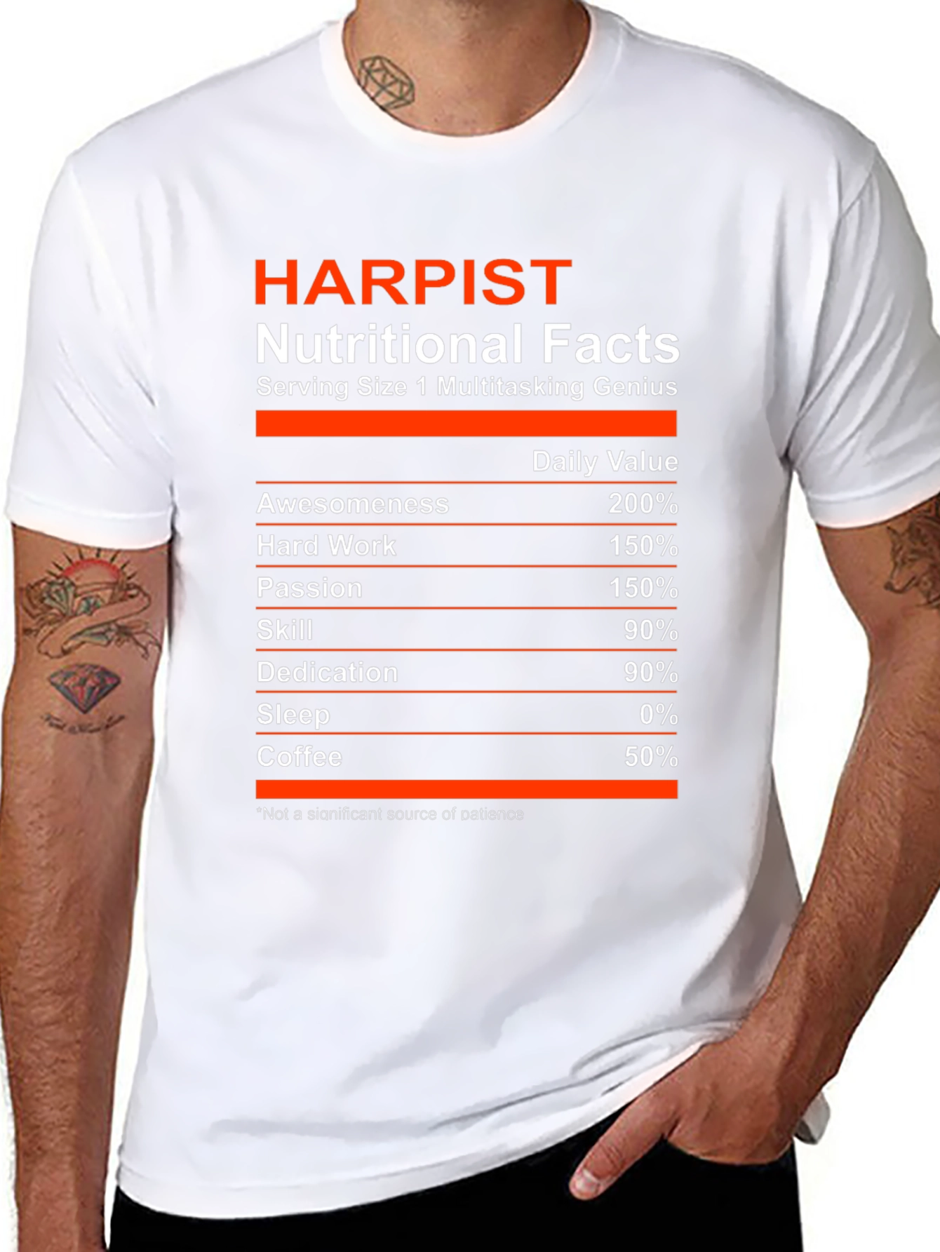 Harpist Nutritional Facts T-Shirt
