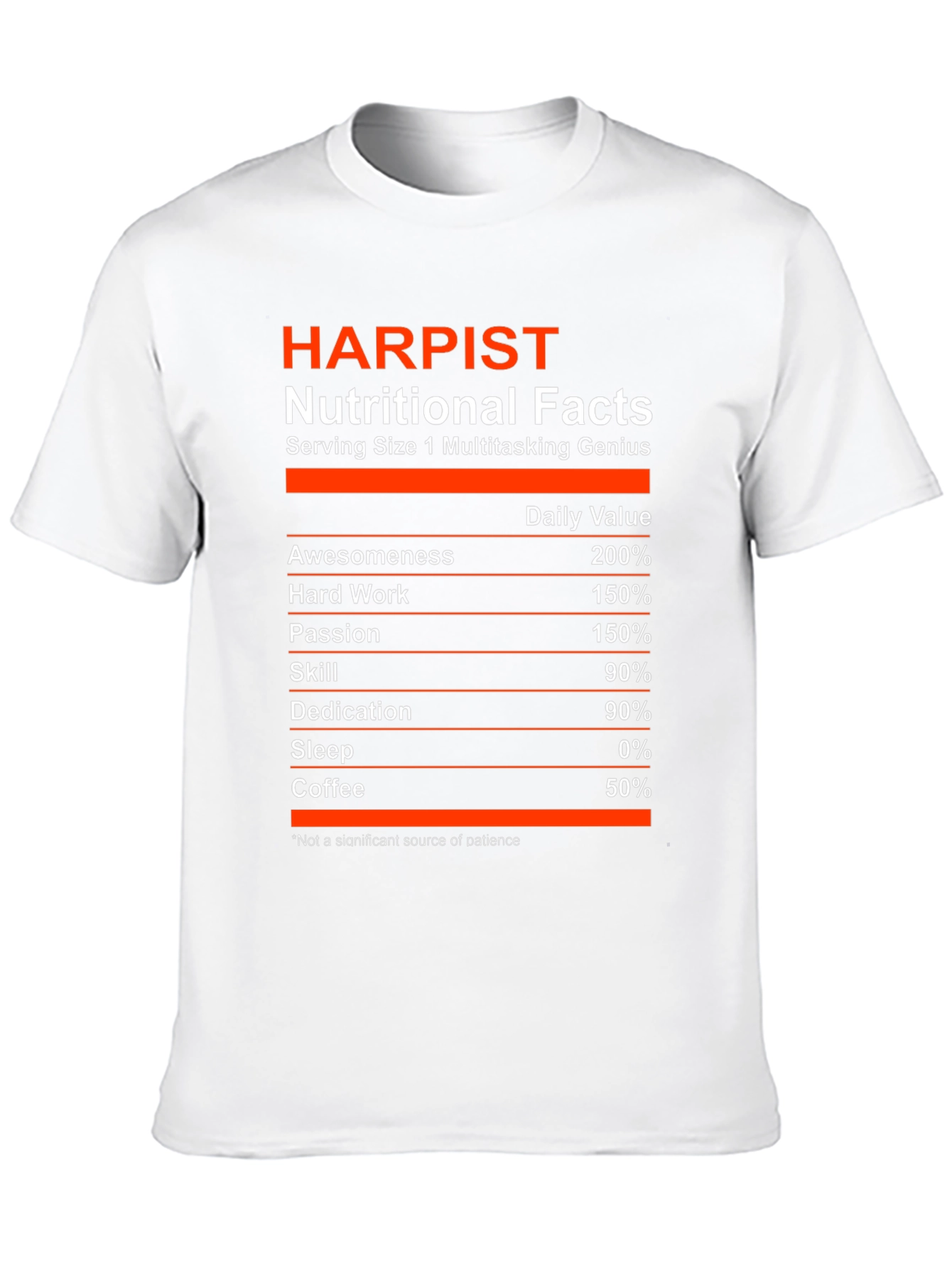 Harpist Nutritional Facts T-Shirt