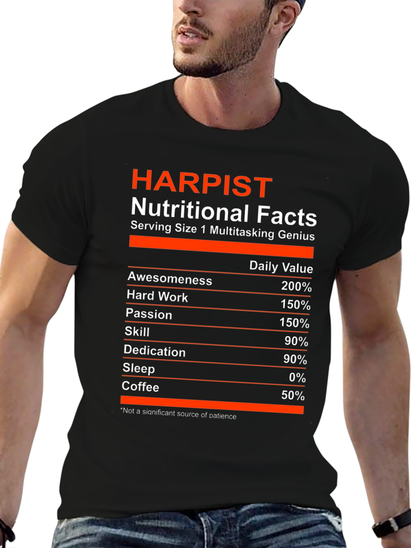 Harpist Nutritional Facts T-Shirt
