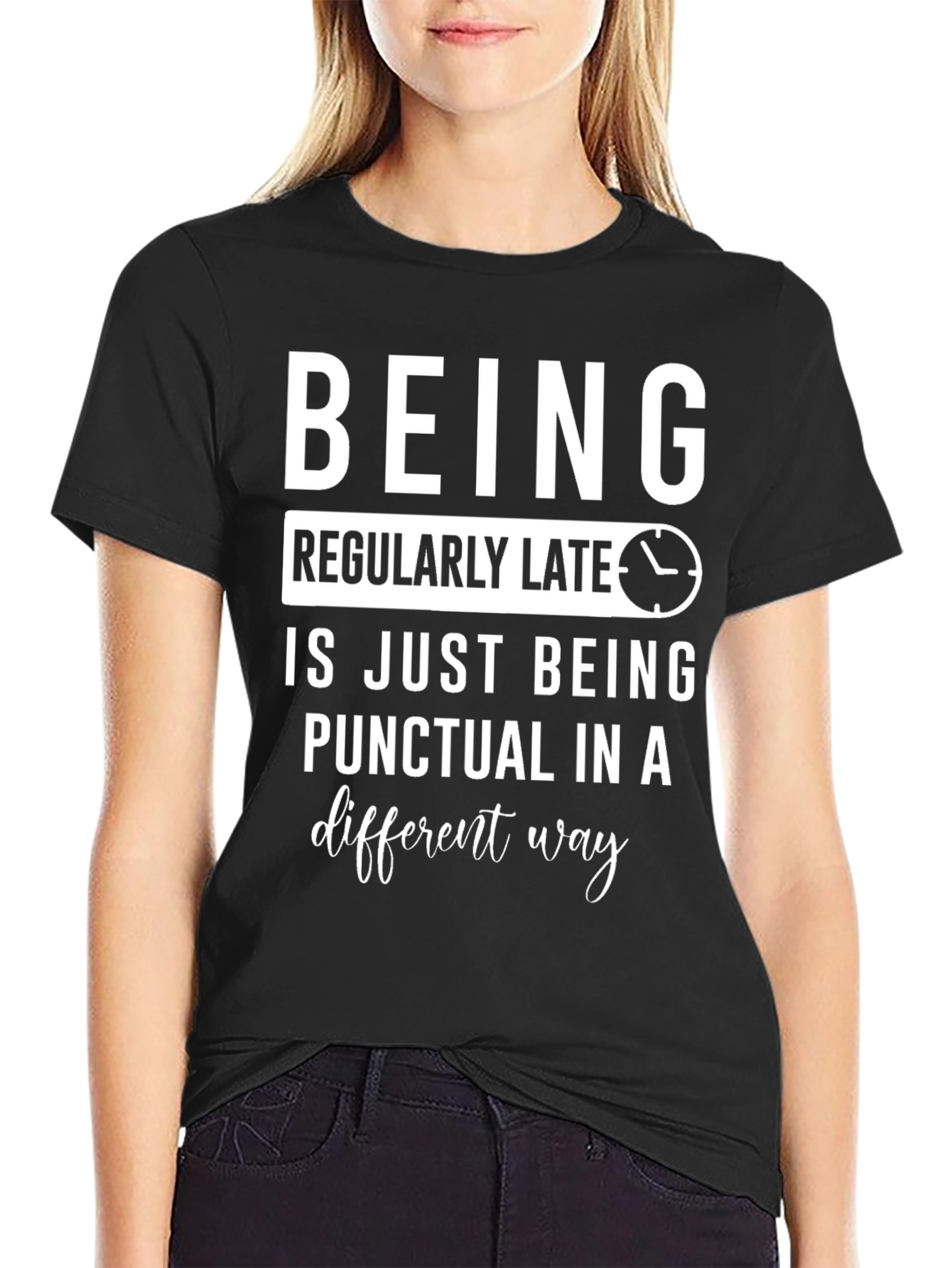 Regularly Late Punctual T-Shirt Funny Sarcastic Humor
