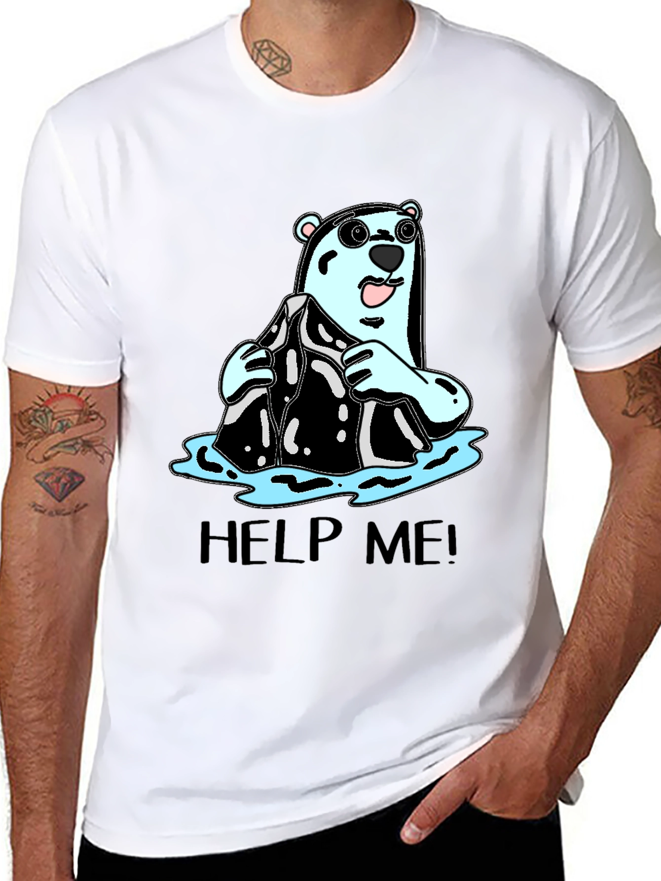 Polar Bear Help Graphic Tee