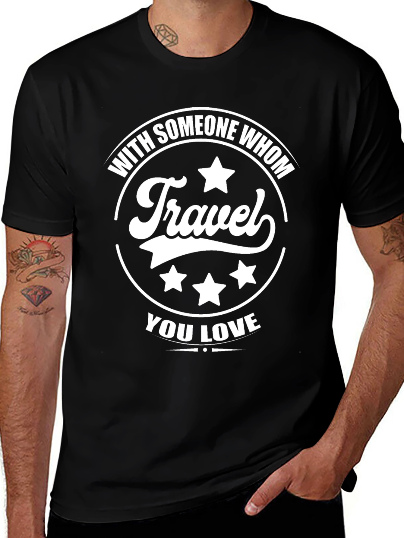 Travel With Someone You Love Black T-Shirt